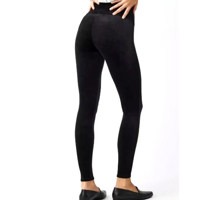 Spanx Spanx Black Velvet Leggings High Rise Stretch Party Classic Pull On Women’s Sz S Size 28" / US 6 / IT 42 - 6 Thumbnail