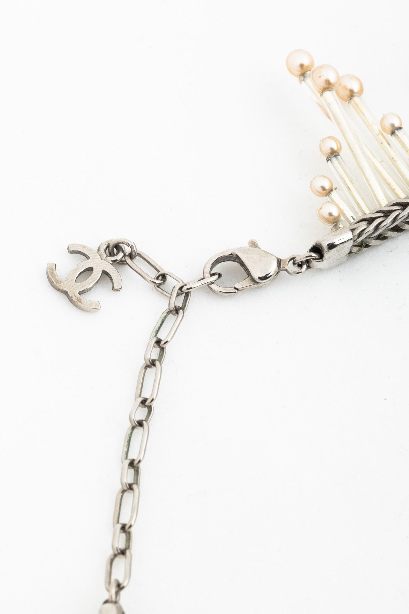 Chanel Chanel 98P Faux-Pearl-Embellished Chain Choker Necklace Size ONE SIZE - 3 Thumbnail