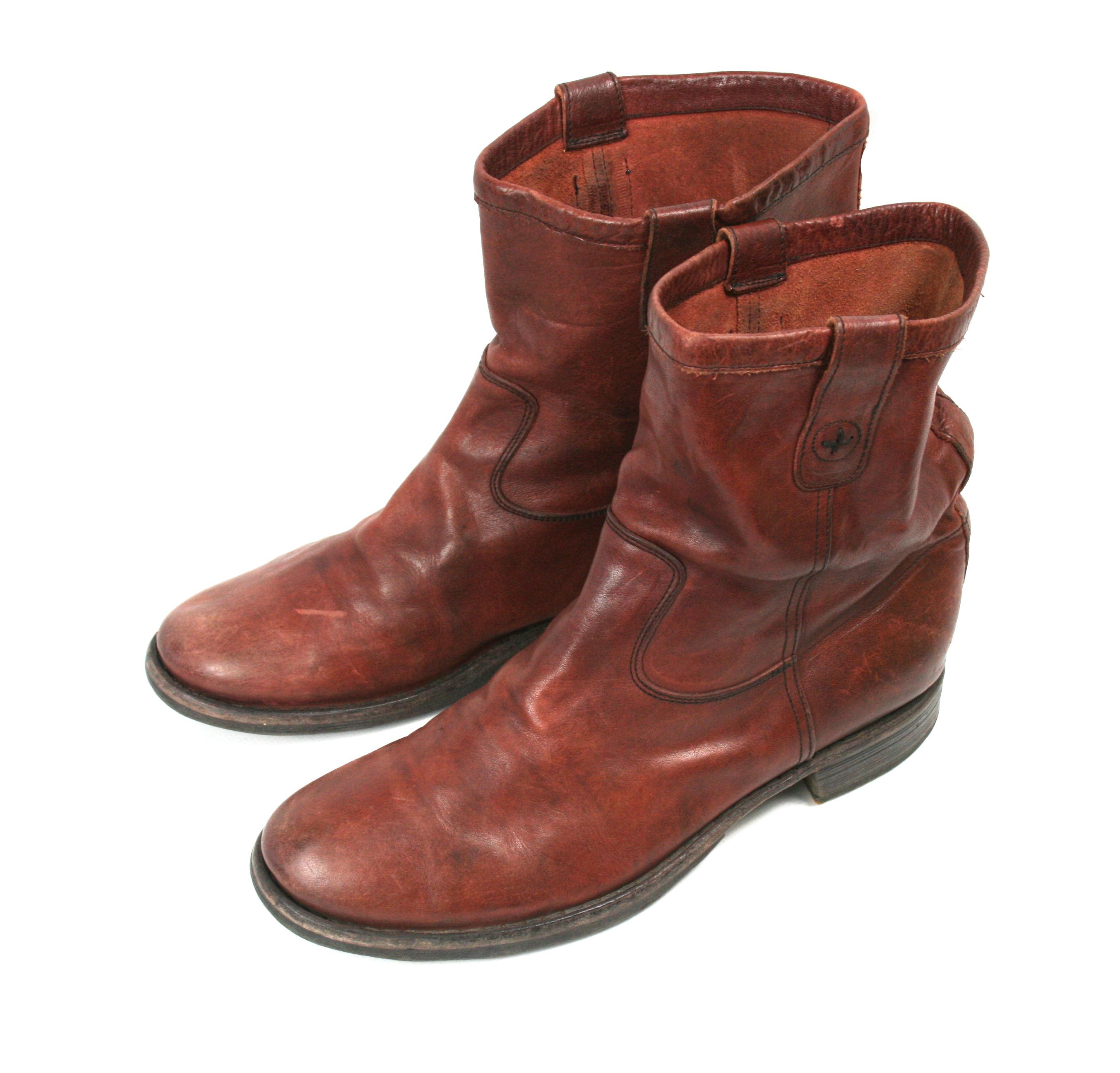 Fiorentini + Baker Biker Grunge Leather Ankle Boots Size US 7 / EU 40 - 2 Thumbnail