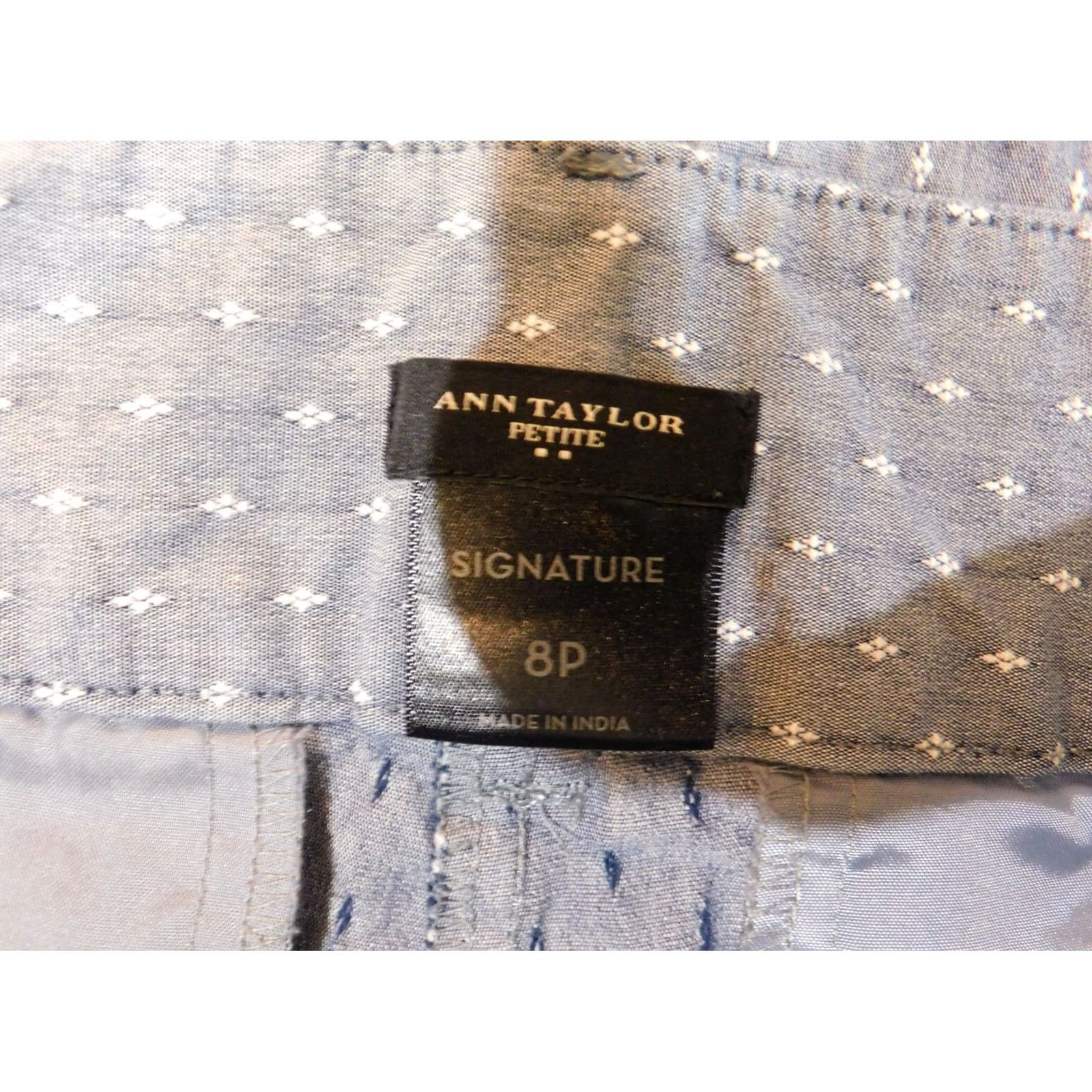 Ann Taylor Ann Taylor Pants 8P Blue Signature Womens Straight Crop Chino Stretch Casual Slim Kick Crop 20.5in Inseam Petite Petite Womens Pants 20.5in Size 30" / US 8 / IT 44 - 5 Thumbnail