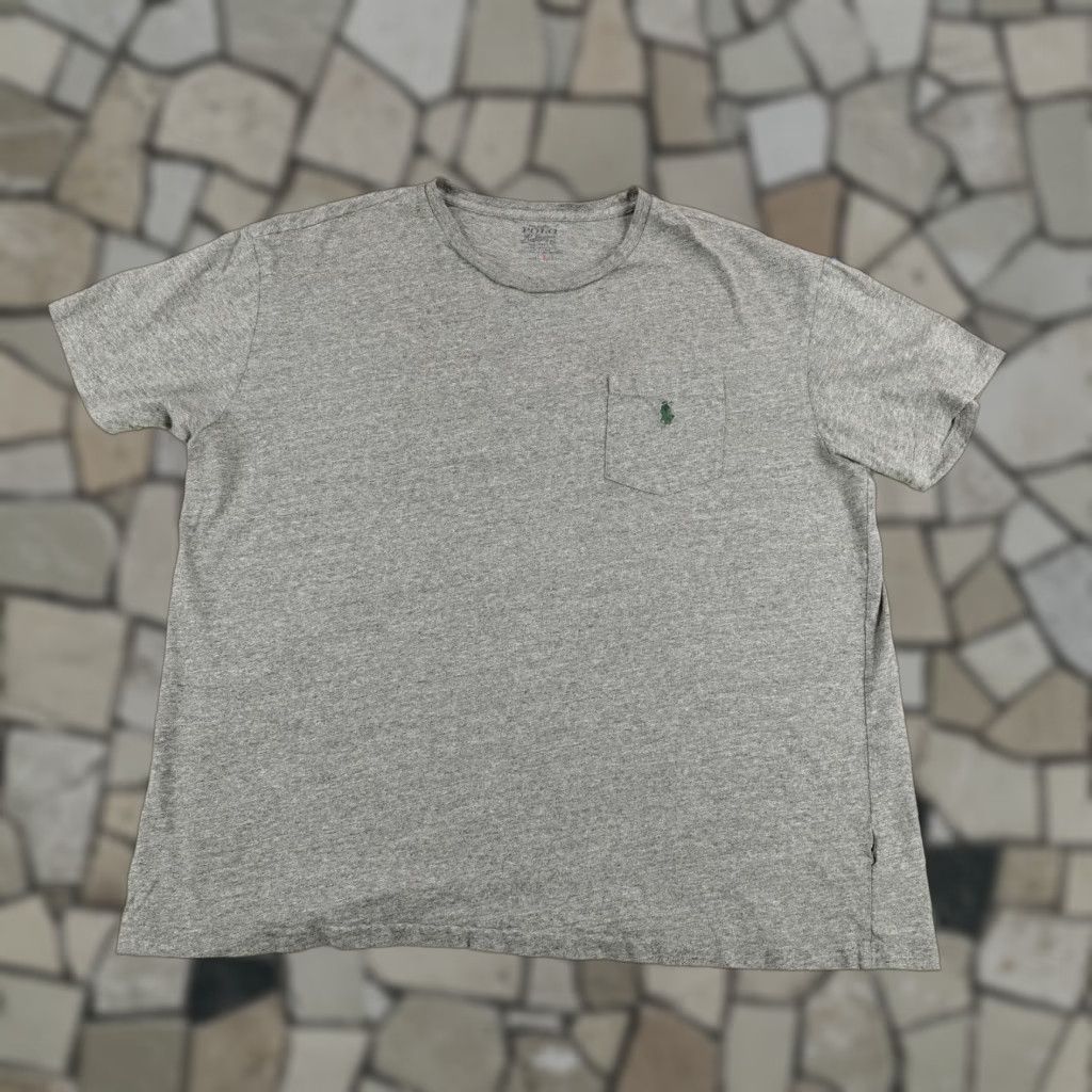 Polo Ralph Lauren VINTAGE Polo Ralph Lauren Shirt Men L Gray Short Sleeve Crew Neck Pocket Pony Logo 90s Preppy Mens Size US L / EU 52-54 / 3 - 1 Thumbnail
