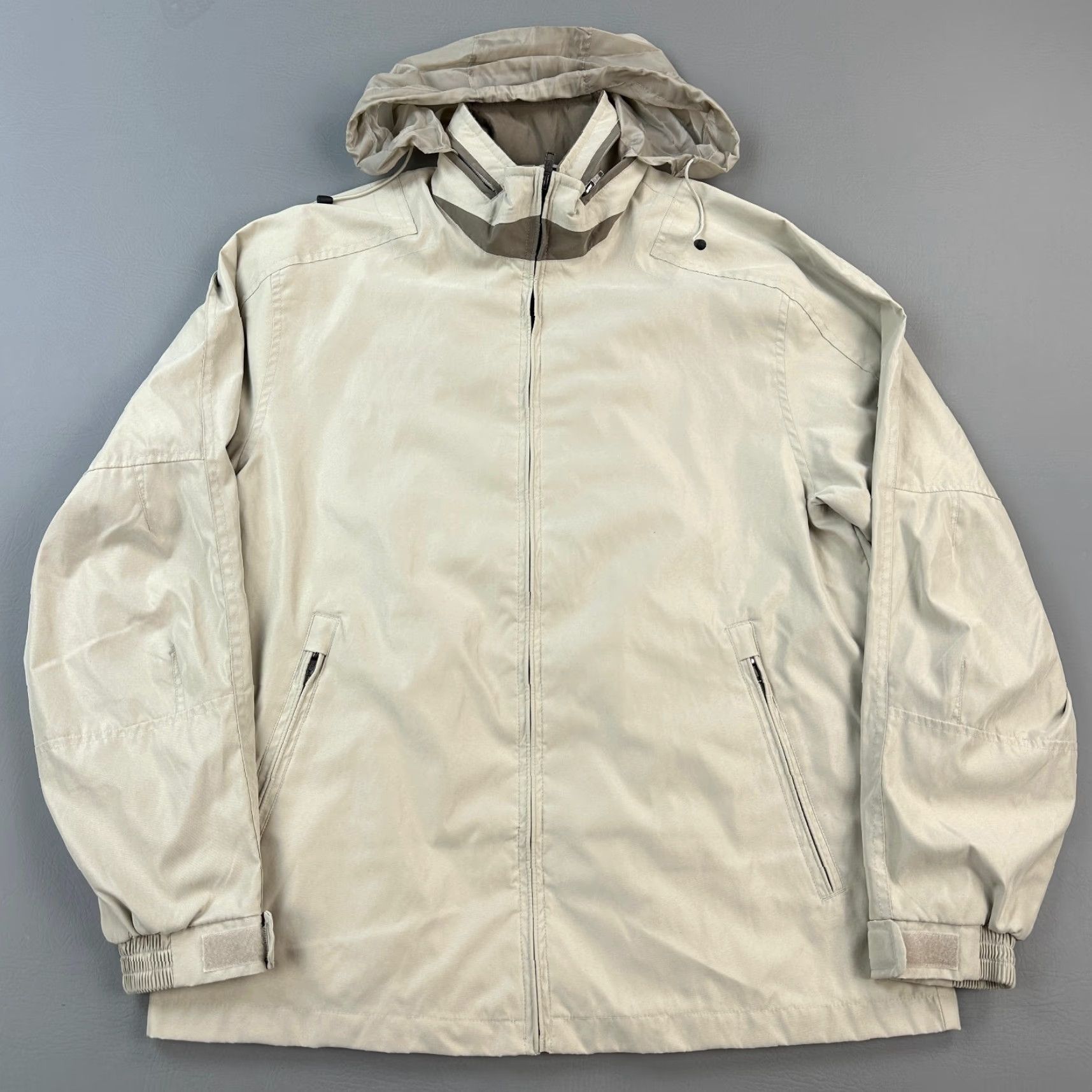 Vintage VINTAGE St Johns Bay Jacket Mens M Beige Hooded Full Zip Windbreaker Size US M / EU 48-50 / 2 - 2 Thumbnail