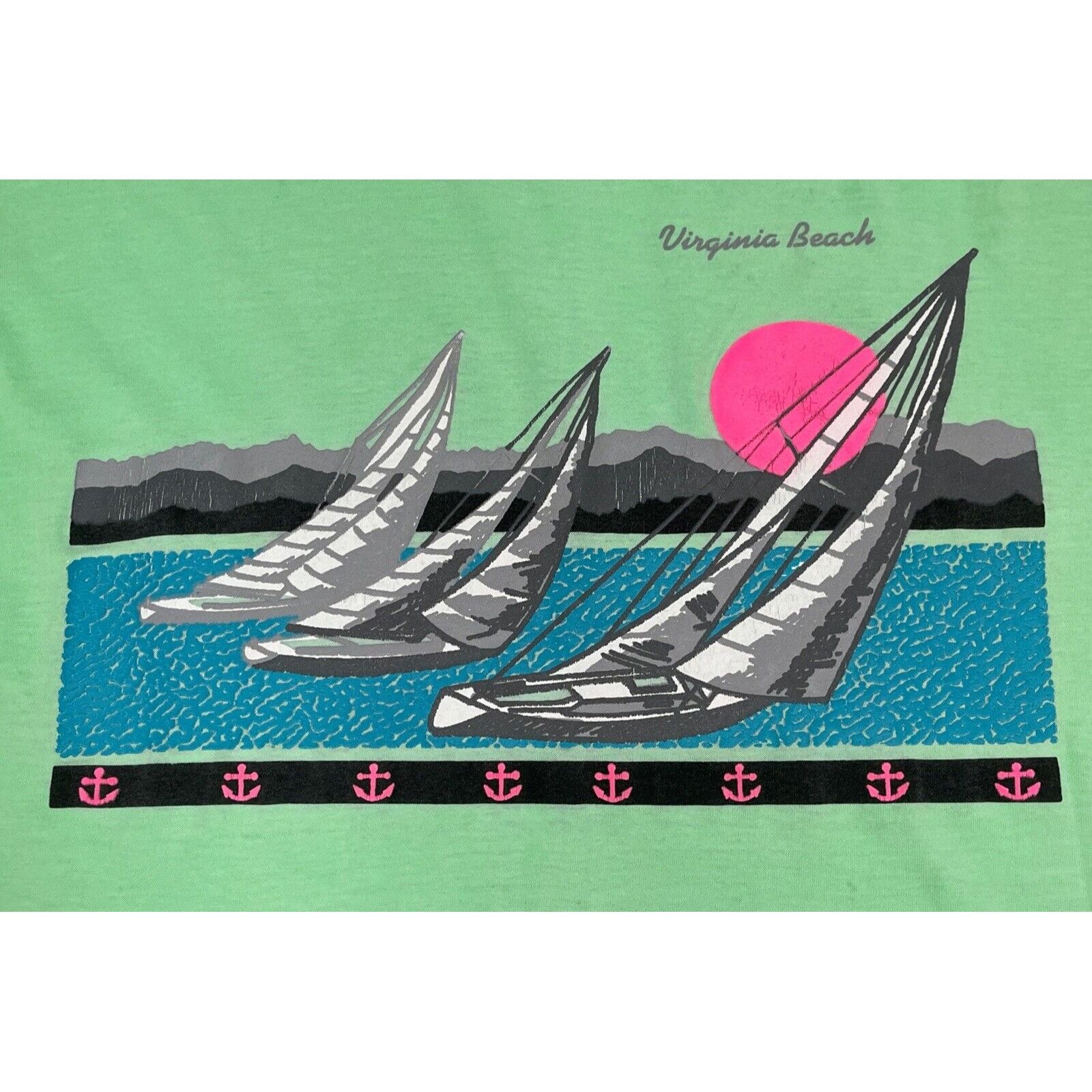 Other Vintage 80s 90s XL Virginia Beach Sailing Screen Stars Singl Size US XL / EU 56 / 4 - 4 Thumbnail