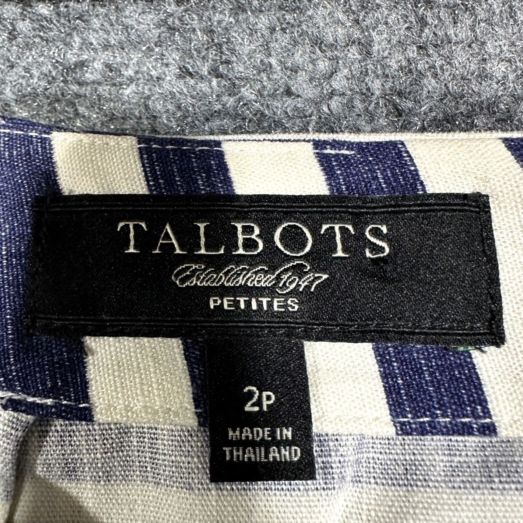 Talbots Talbots Skirt Womens 2 Petite Striped Midi Cotton Back Zip Vent Multicolor Small Careers? Size 26" / US 2 / IT 38 - 4 Thumbnail