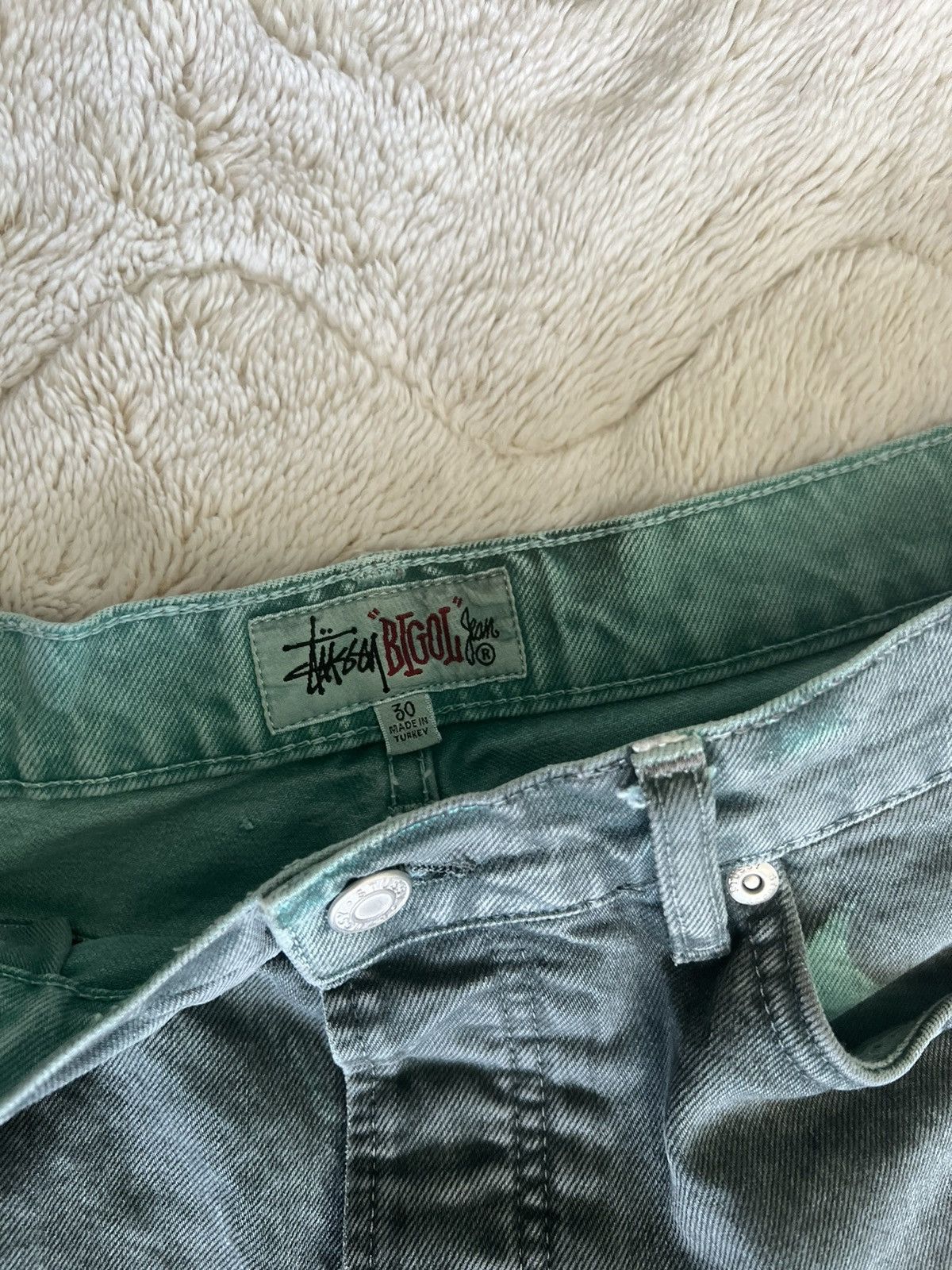 Stussy SS23 Stussy Spray Dye Big Ol' Jeans - Faded Blue