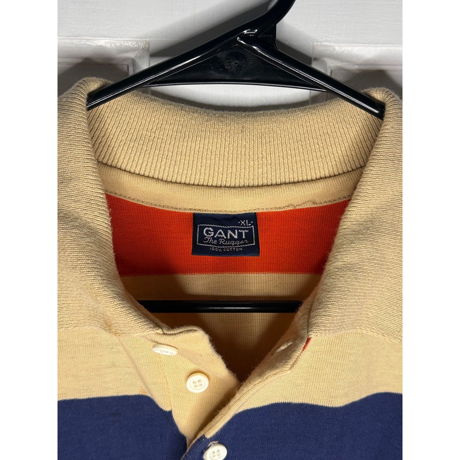 Gant Rugger GANT Rugger Men's Stripped Polo Orange/Cream/Blue XL Size US XL / EU 56 / 4 - 3 Thumbnail