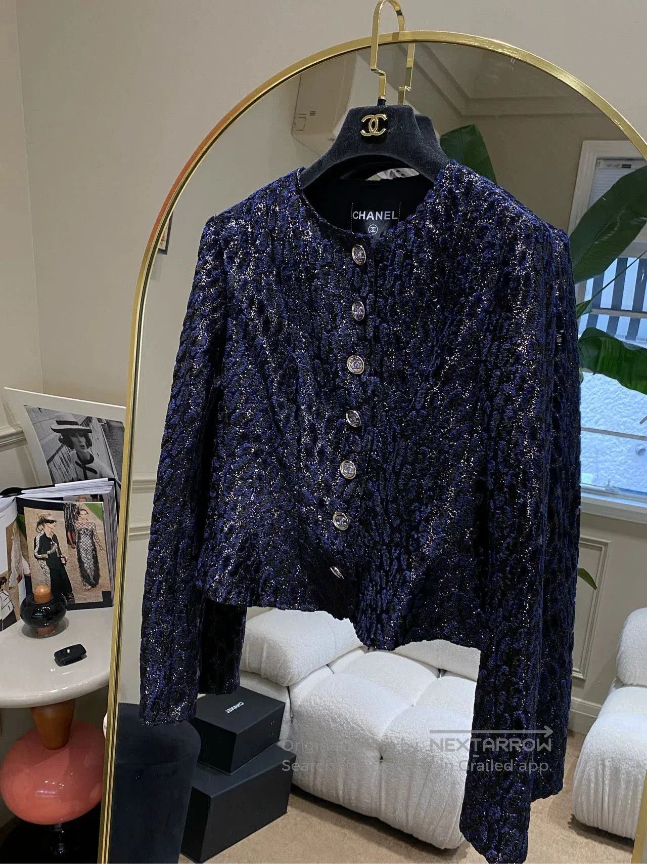 Chanel 23A Velvet Leopard Cardigan.