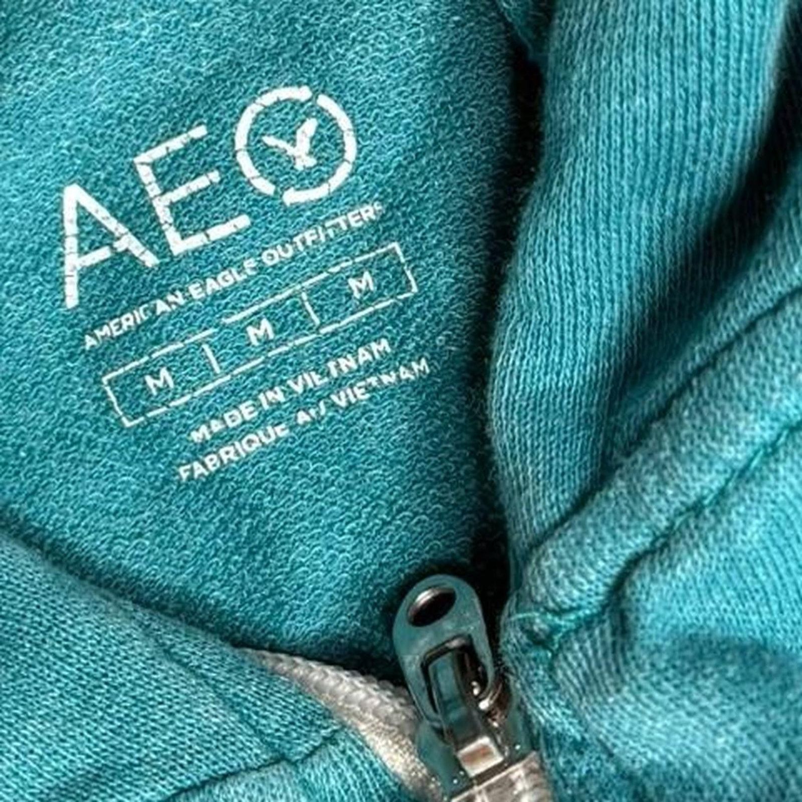 American Eagle Outfitters 2000s Teal Blue American Eagle Zip Super Comfy Hoodie Size M Size M / US 6-8 / IT 42-44 - 7 Thumbnail