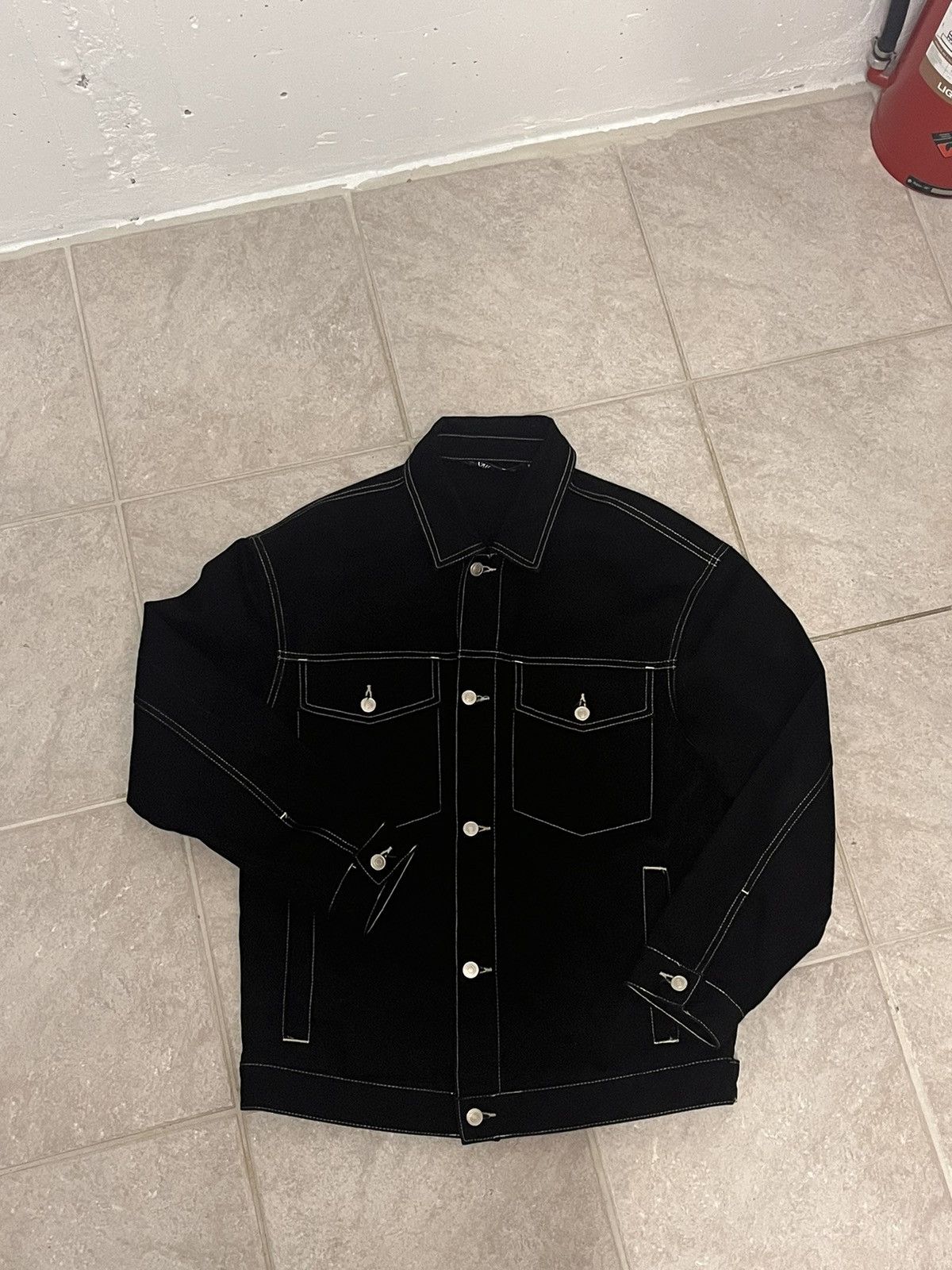 Zara black jeans jacket sales