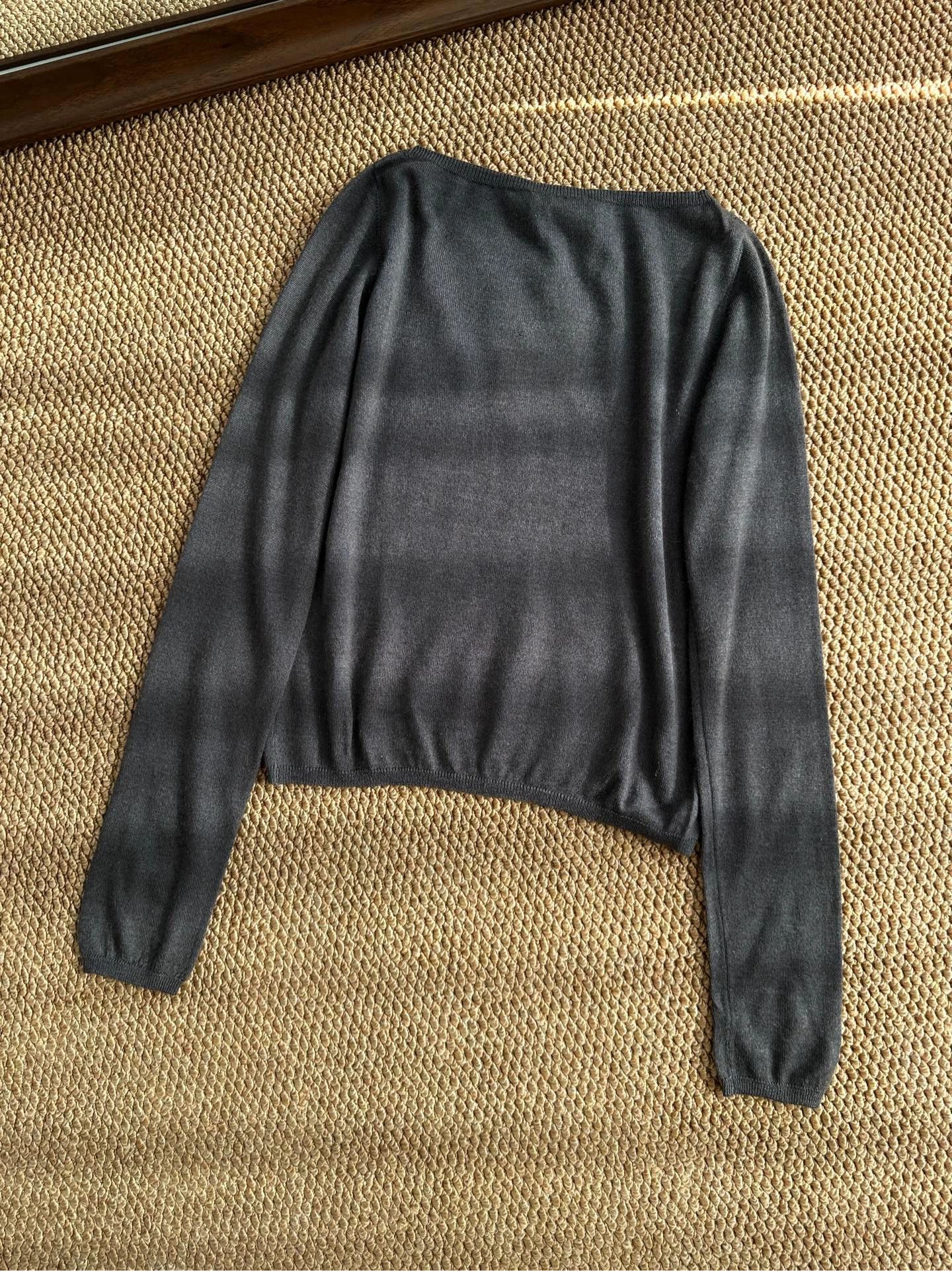 Prada PRADA women's gray knit long-sleeve top 40 Size M / US 6-8 / IT 42-44 - 5 Thumbnail