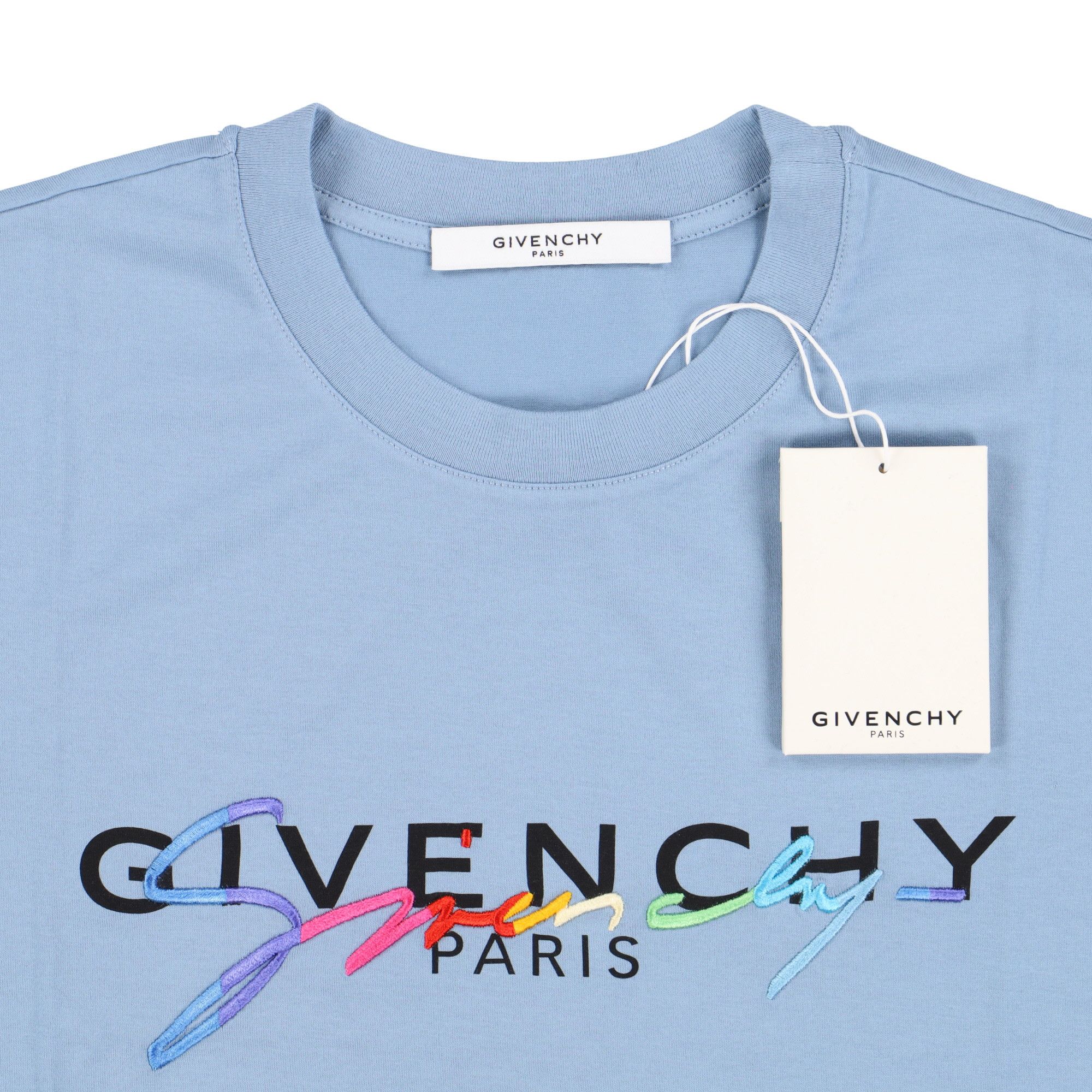 Givenchy Blue Rainbow Signature Logo T-Shirt Size US S / EU 44-46 / 1 - 5 Thumbnail