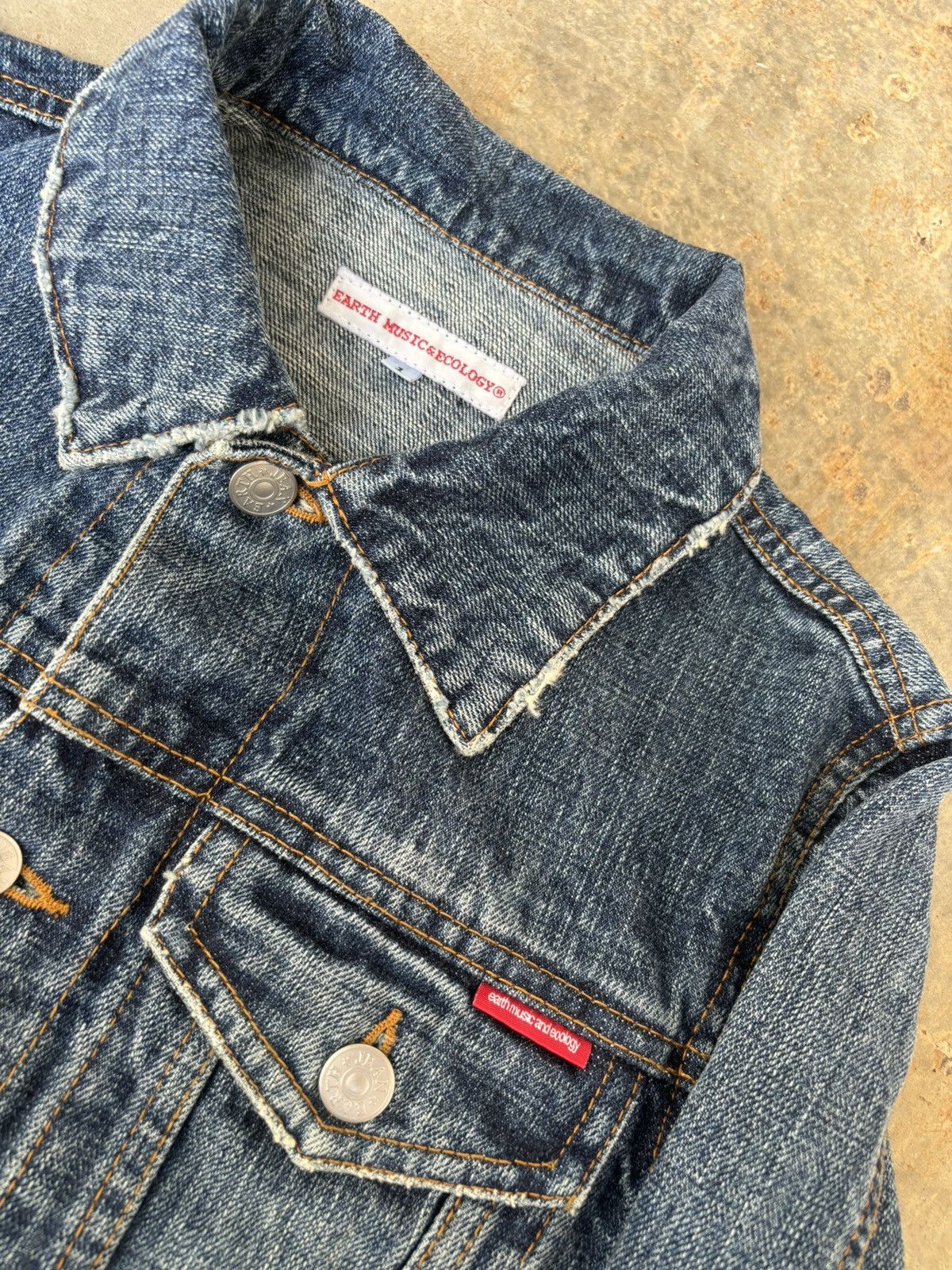 Designer Earth Music & Ecology Denim Jacket Size 1 Size M / US 6-8 / IT 42-44 - 7 Thumbnail