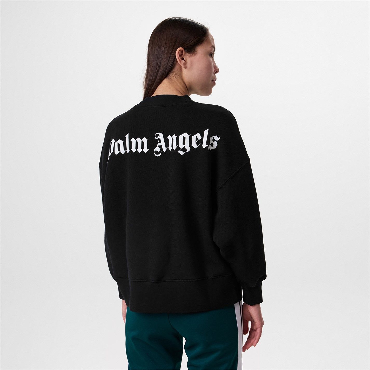 Palm Angels o1g2r1mq0325 Classic Curved Logo Crew Neck Sweater in Black Size XXS / US 00 / IT 34 - 3 Thumbnail
