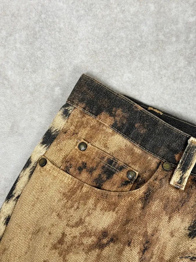 Roberto Cavalli AW2001 Roberto Cavalli Beige Denim Leopard Print Skirt Size 29" - 9 Thumbnail