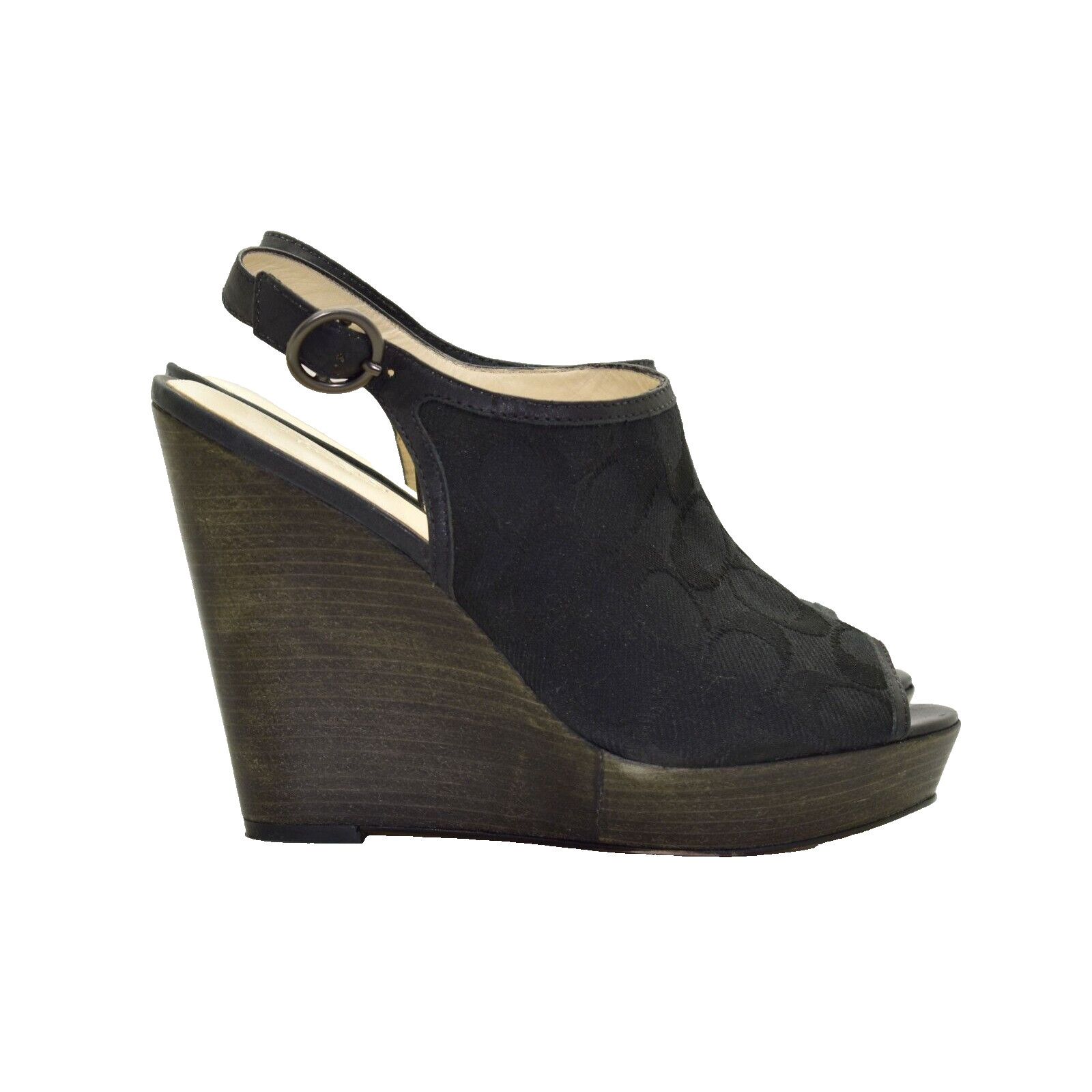Coach COACH Janet Black Signature Jacquard Hi Heel Wedge Shoes 8.5 Size US 8.5 / IT 38.5 - 2 Thumbnail