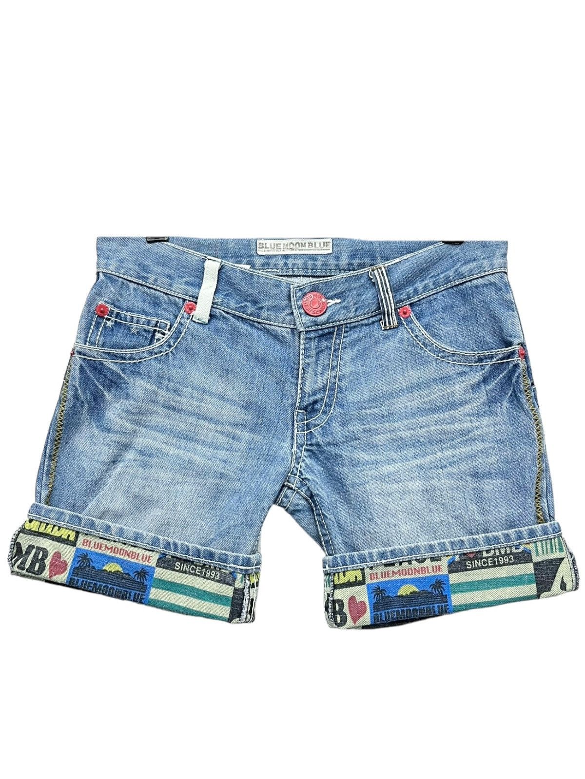 Moon Boot BLUEMOONBLUE Art Big Print Back Slanted Double Waist Summer Size 30" / US 8 / IT 44 - 3 Thumbnail