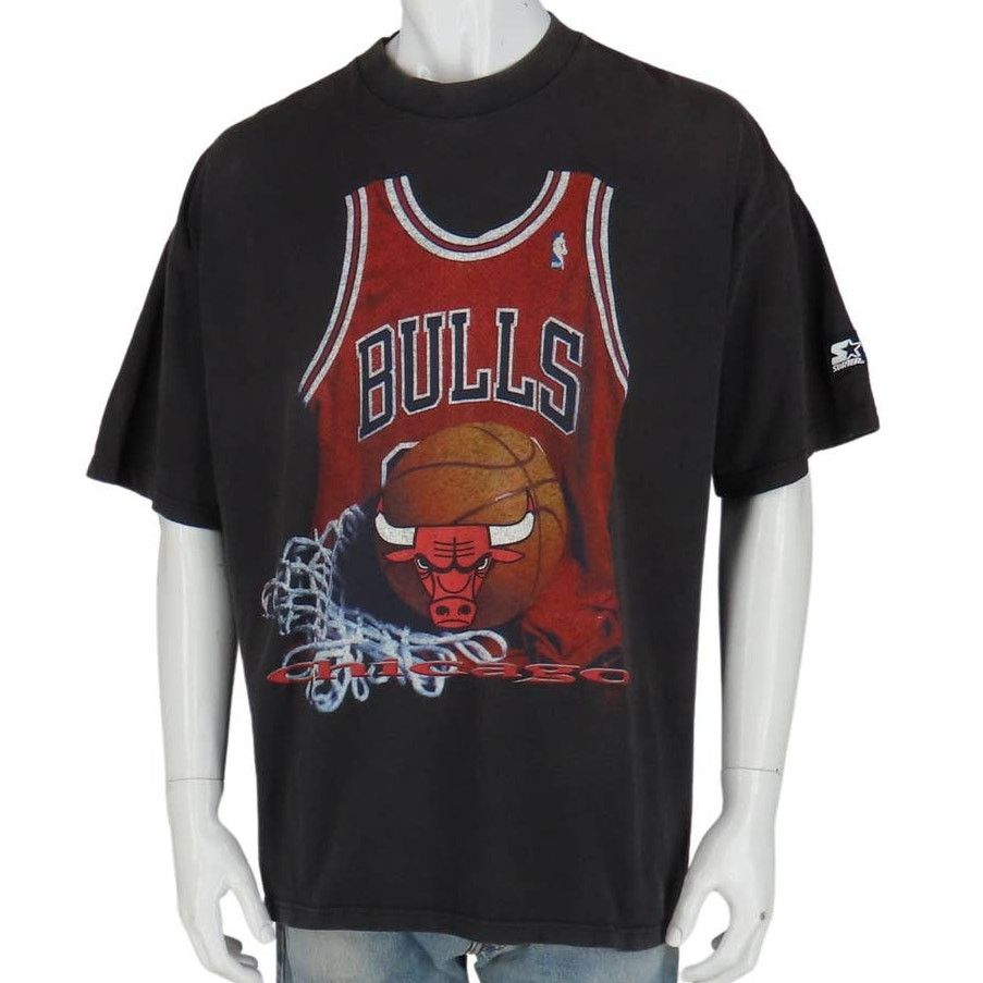 Starter 90s Vintage Chicago Bulls Jordan Basketball Jersey Tee L Size US L / EU 52-54 / 3 - 1 Thumbnail