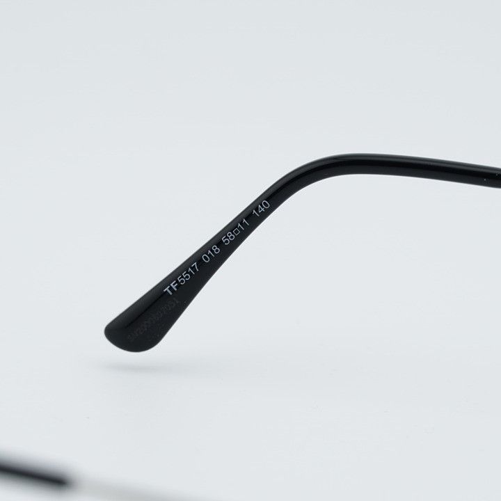 Tom Ford Tom Ford FT5517 018 Eyeglasses Shiny Rhodium 58mm Oval Frame Size ONE SIZE - 6 Thumbnail