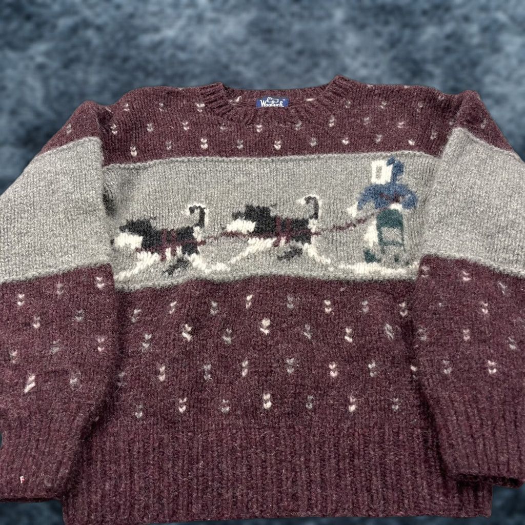 Vintage VINTAGE Woolrich Sweater Mens L Red Wool Crewneck Knit 80s Fair Isle Pullover Size US L / EU 52-54 / 3 - 1 Thumbnail