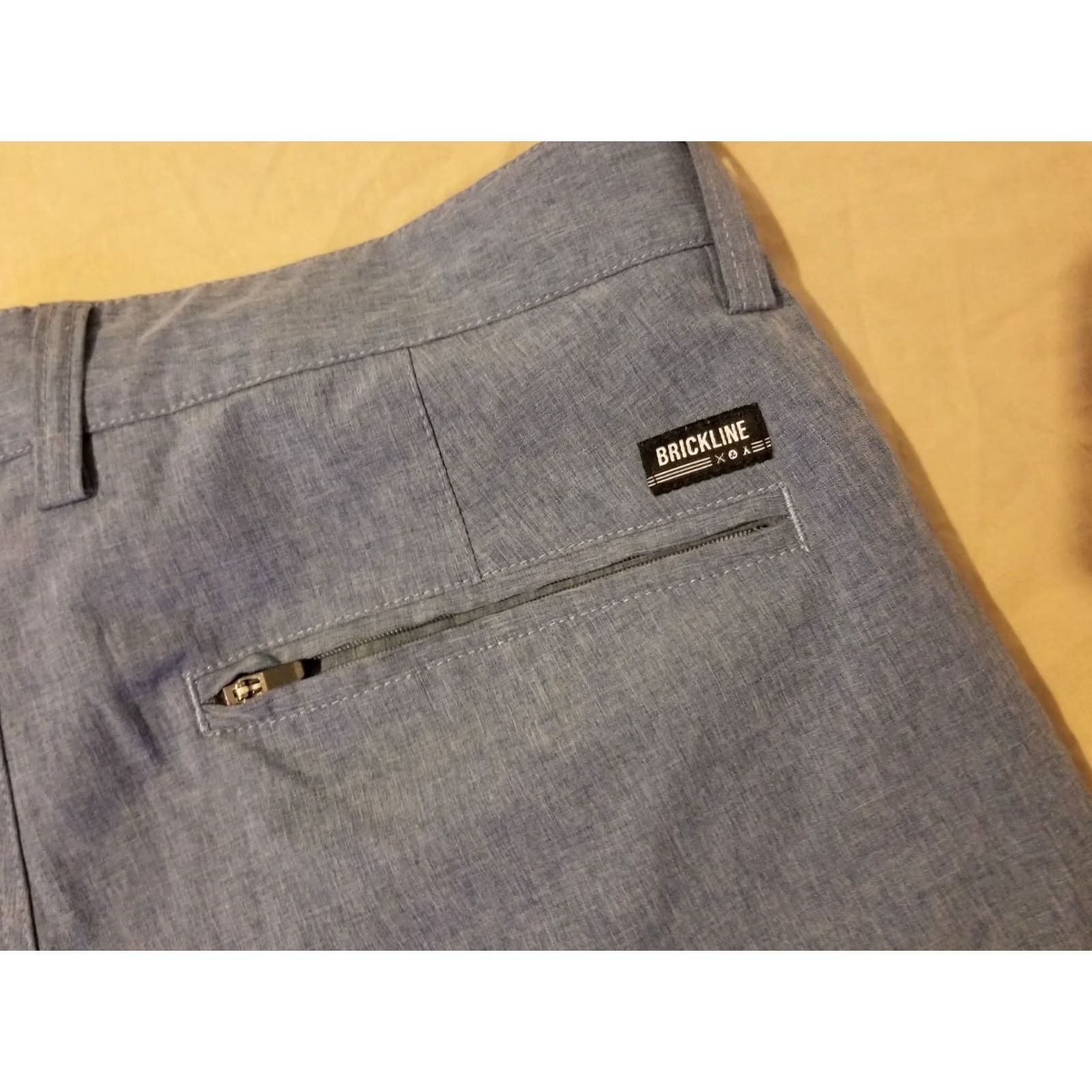Vintage Brickline Mens Athletic Shorts 30 Blue Cotton Flat Front Chino Casual Summer Spring Size US 30 / EU 46 - 2 Thumbnail