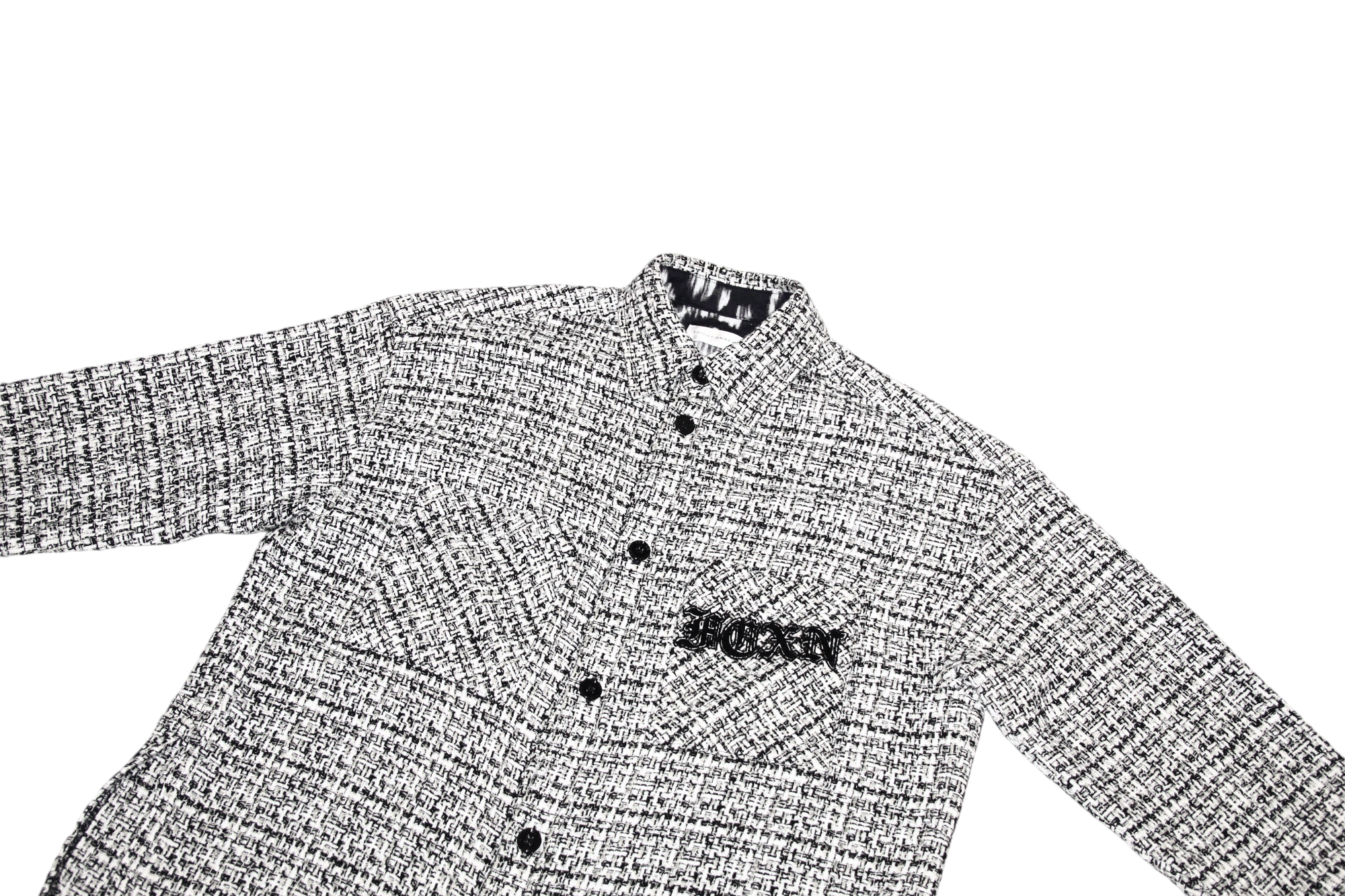 Faith Connexion Faith Connexion Black and White Logo Tweed Oversized Shirt Size US S / EU 44-46 / 1 - 11 Thumbnail