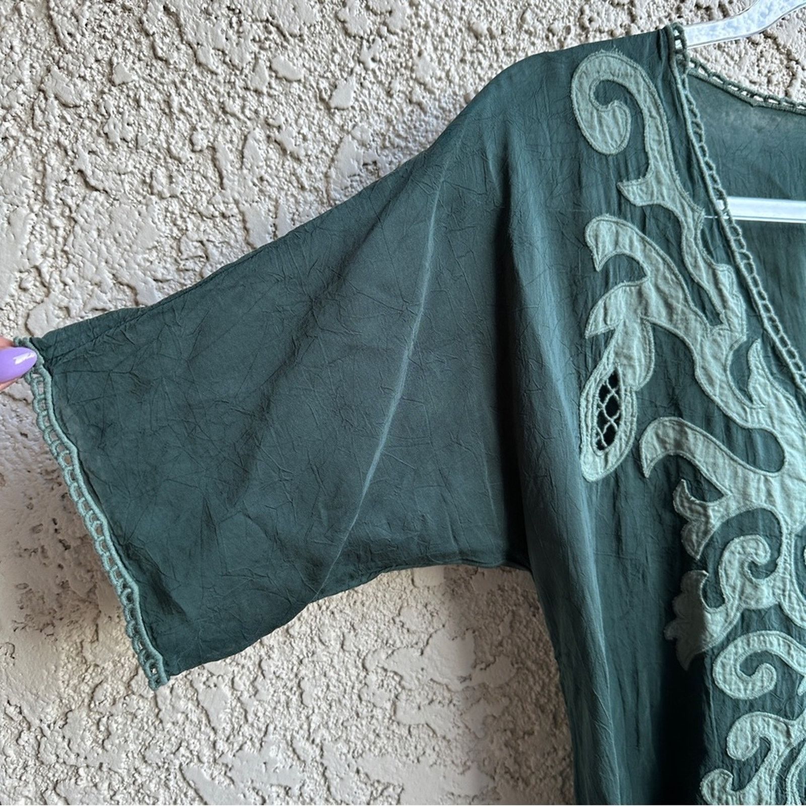 Johnny Was JOHNNY WAS Embroidered Harley Short Sleeve Flowy Top XS Size XS / US 0-2 / IT 36-38 - 4 Thumbnail