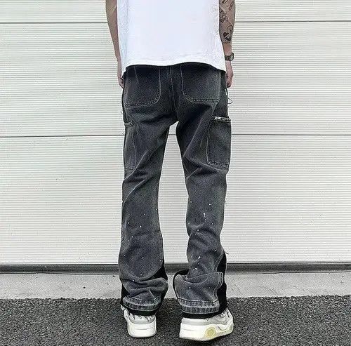 Jean Black Graffiti Wide Jeans Size US 32 / EU 48 - 5 Thumbnail