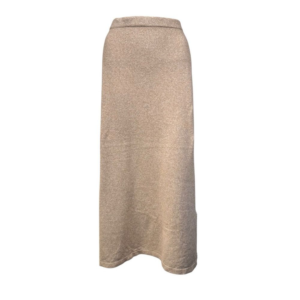 Vince Camuto NWT New Vince Camuto Beige Whipstitched Knit Skirt Size L Size 36" / US 14 / IT 50 - 2 Thumbnail