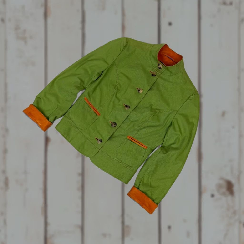 Vintage Habsburg Blazer Jacket Denim Leather Women Size US 8 Green Size M / US 6-8 / IT 42-44 - 1 Thumbnail
