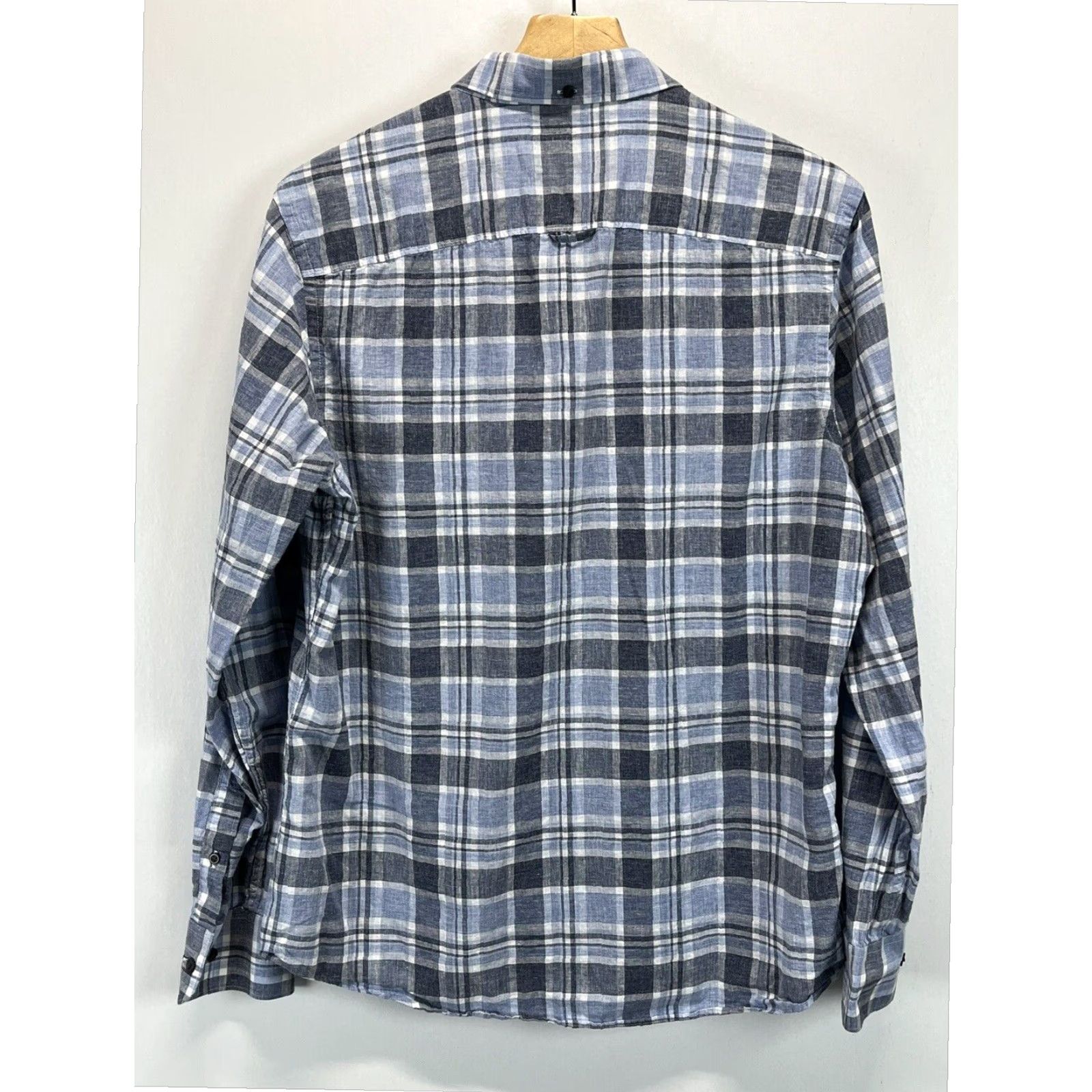 Nordstrom Nordstrom Mens Linen Shirt Large XL Slim Fit Plaid Beach Button Up Size US M / EU 48-50 / 2 - 3 Thumbnail