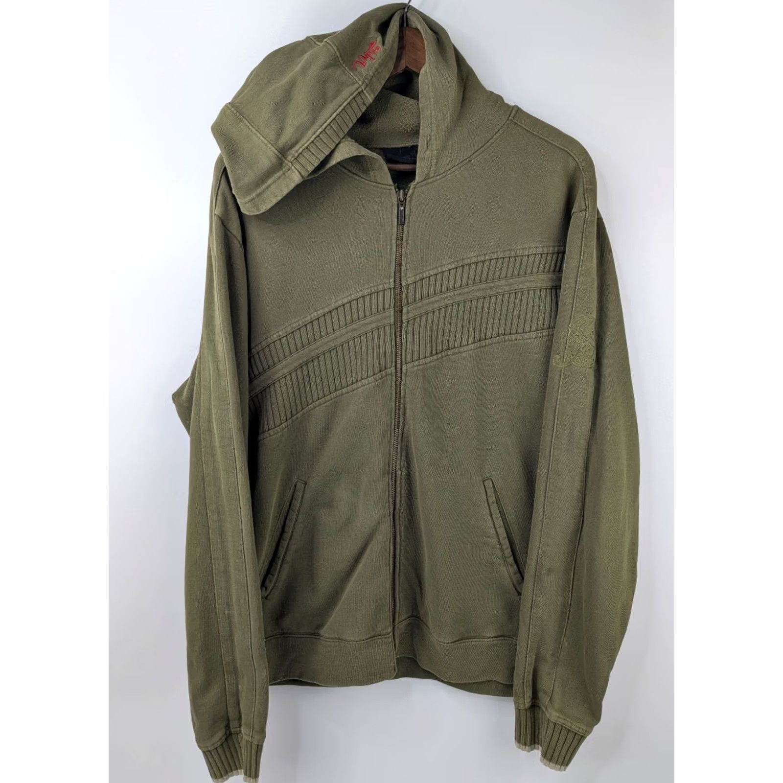 Quiksilver VINTAGE 90s Quiksilver Hoodie Men L Olive Green Surf Skater Street Zip Up Hooded Size US L / EU 52-54 / 3 - 3 Thumbnail