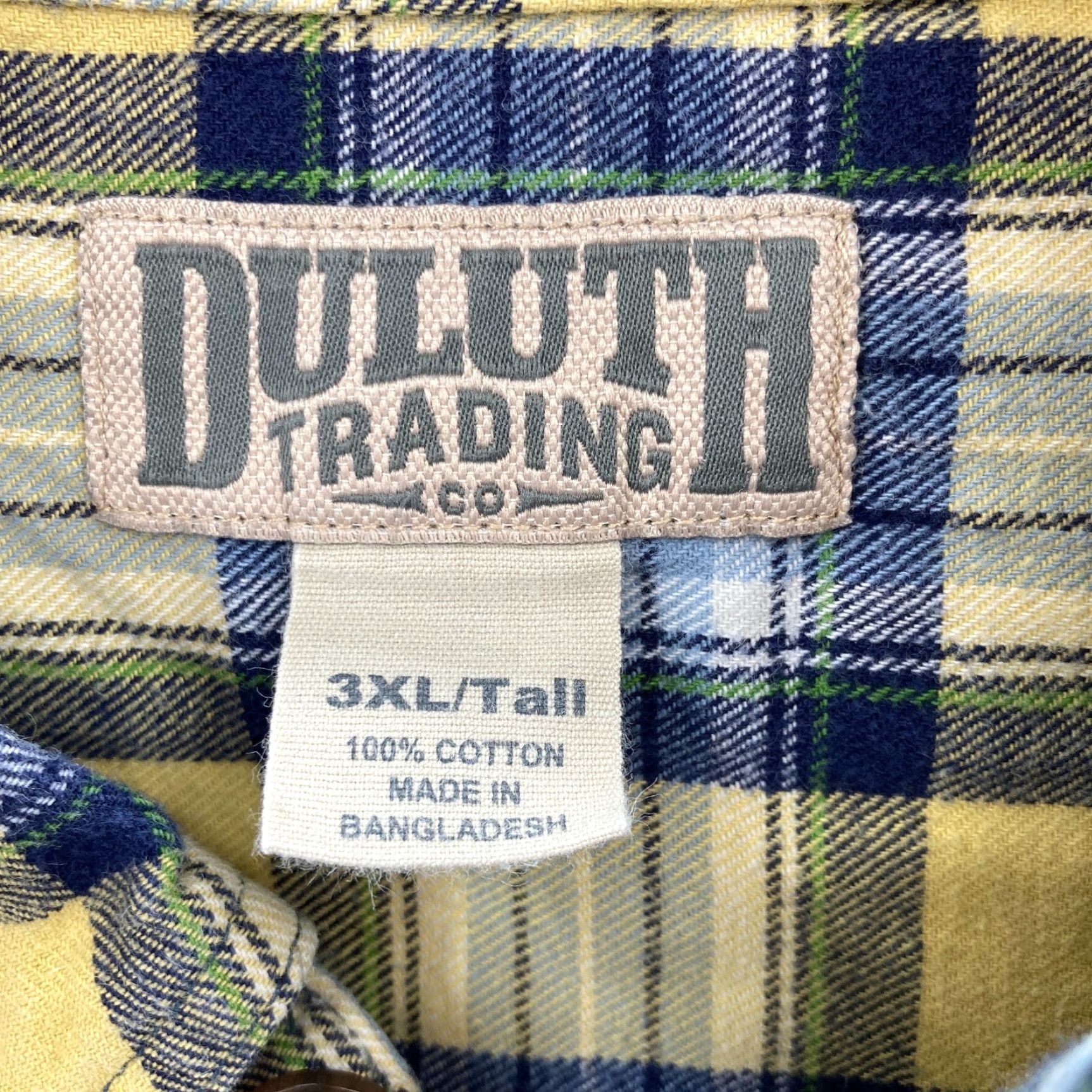 Vintage Duluth Free Swingin Flannel Shirt Mens 3XL Tall Yellow Plaid Button Down Relaxed Shirt Size US XXL / EU 58 / 5 - 4 Thumbnail