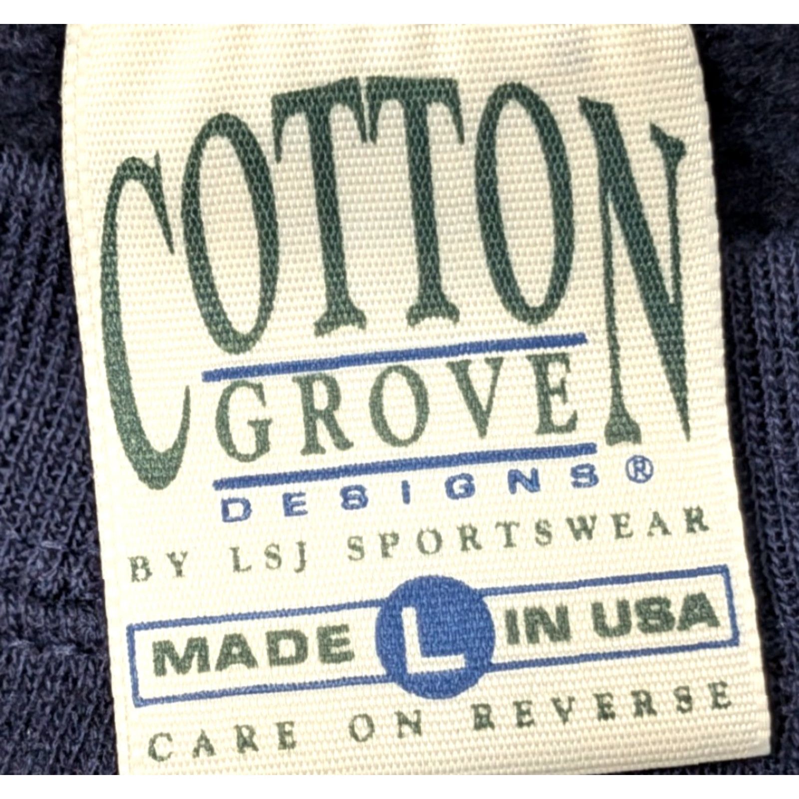 Vintage VINTAGE LSJ Sportswear Sweatshirt Crew Neck L Wisconsin Cotton Grove Navy Blue Graphic Print Pullover Unisex Adults Boys Girls Mens Womens Size US L / EU 52-54 / 3 - 2 Thumbnail