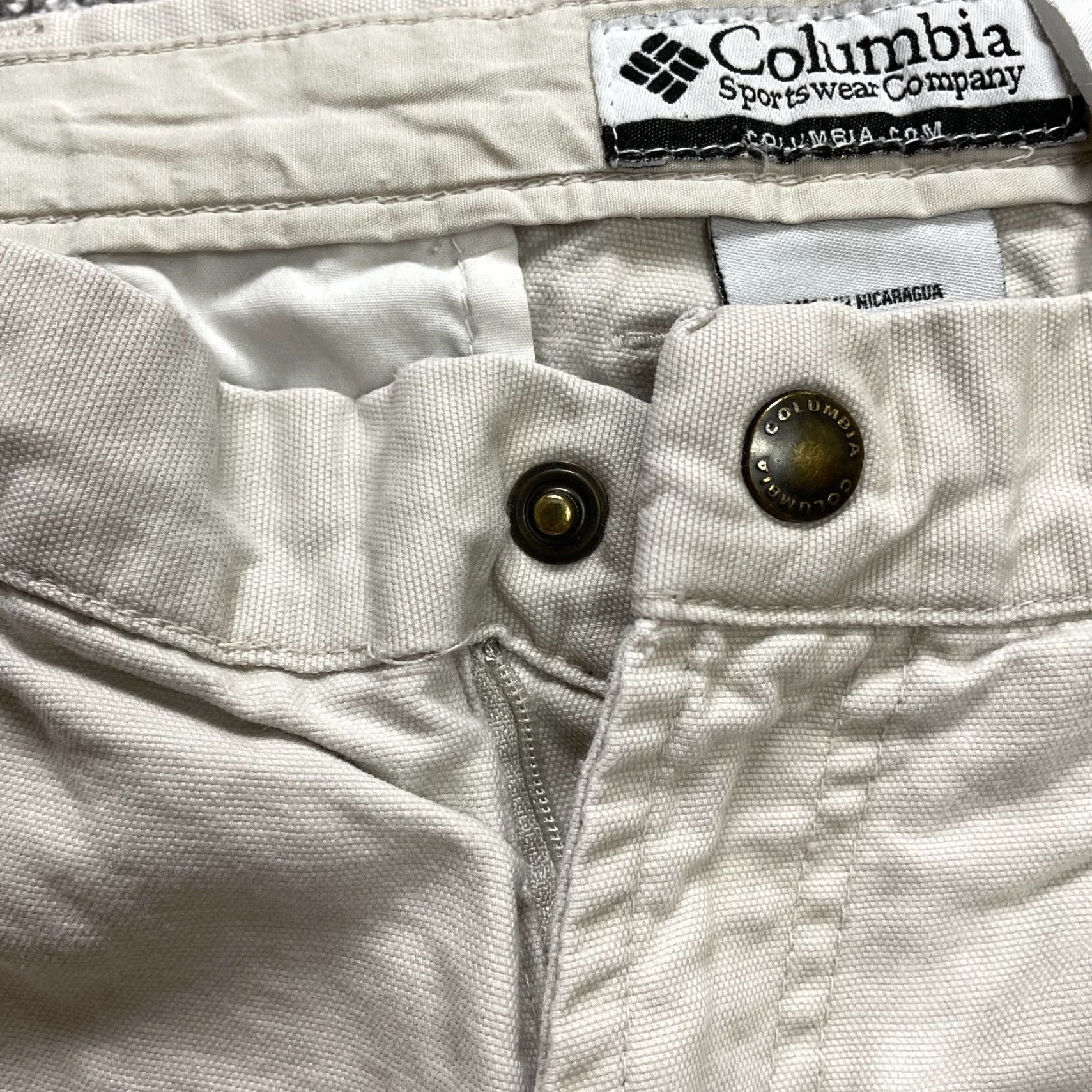 Vintage Columbia Chino Pants Mens 36 Light Beige Khaki Straight Slacks Pockets 36x30 Size US 36 / EU 52 - 3 Thumbnail