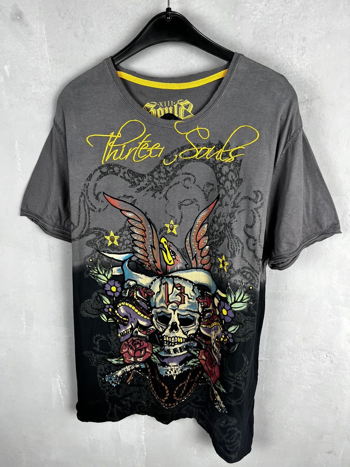Designer × Vintage Skull t shirt Ed hardy style Size US XL / EU 56 / 4 - 2 Thumbnail