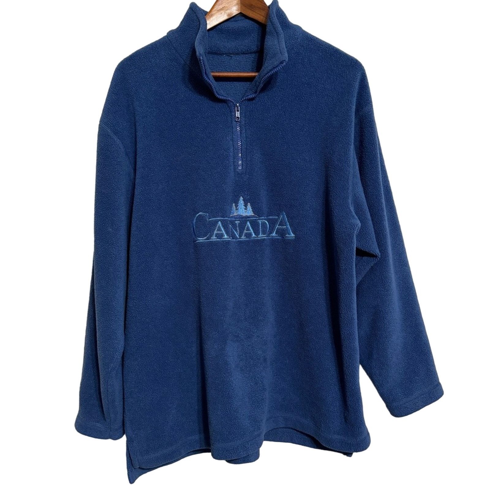 Other Canada Fleece Half Zip Appliqué Travel Sweatshirt Size US L / EU 52-54 / 3 - 1 Thumbnail