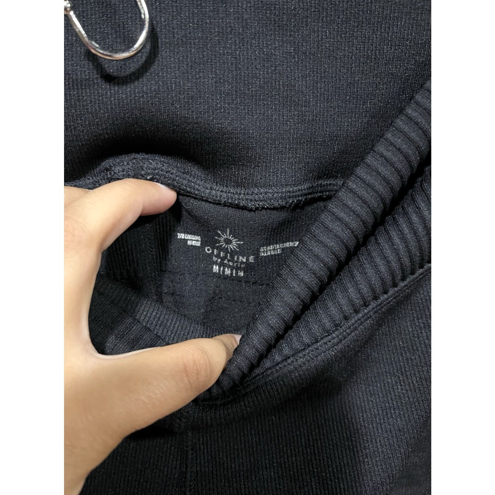 Vintage Offline Aerie High Waisted Legging M Black 7/8 Length Hi-Rise Size 32" / US 10 / IT 46 - 3 Thumbnail