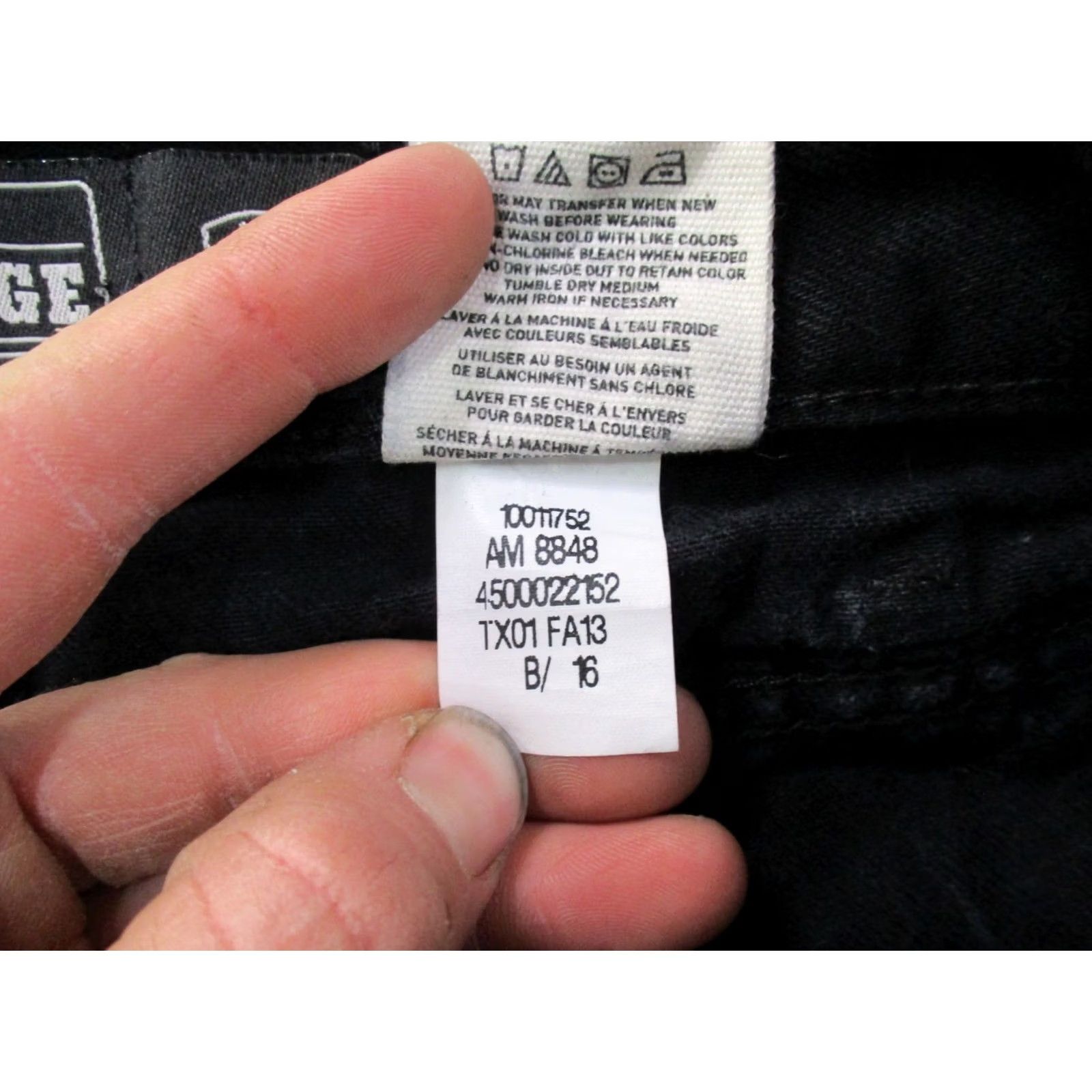 Ariat Ariat Heritage Classic Jeans Men's 33x32 Black Denim Workwear Straight 5-Pocket Zipper Closure Logo Button Mens American Classic Size US 33 - 6 Thumbnail