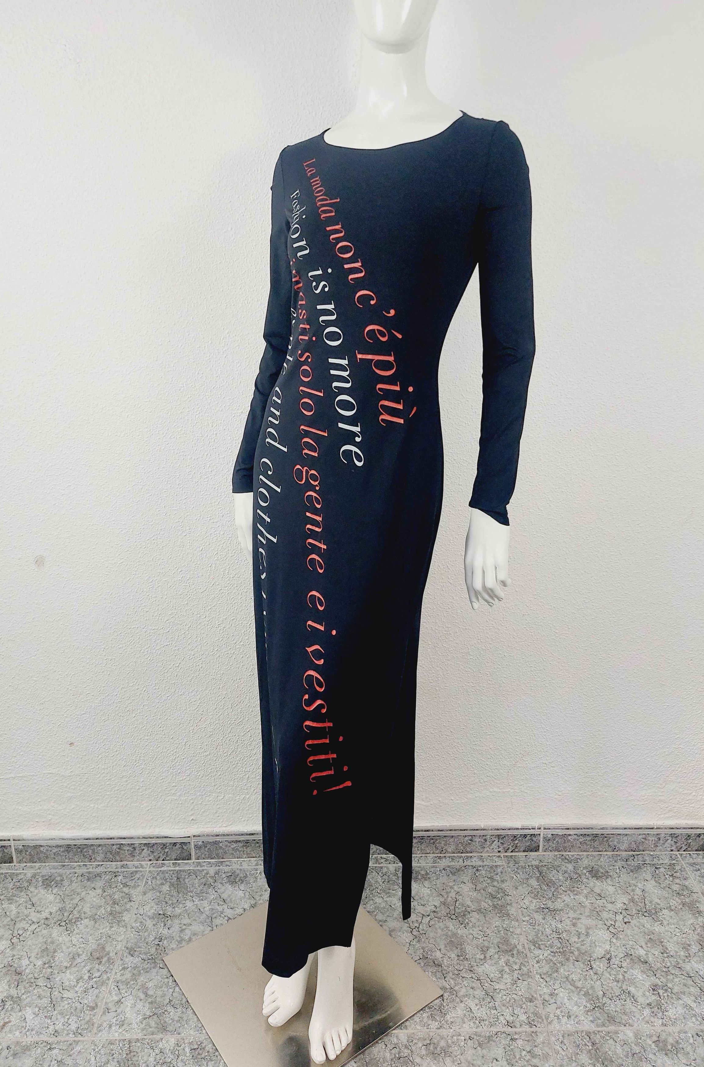 Moschino Moschino Fashion Is No More Slogan Text Moda Maxi Dress Size L / US 10 / IT 46 - 2 Thumbnail