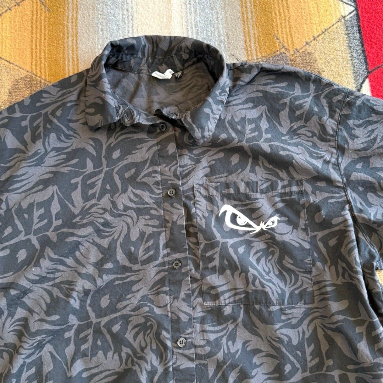No Fear No Fear Button-Up Shirt Men’s Short Sleeve Large Graphic Print Black L Mens Travel Party/Cocktail Summer Spring Fall Vintage No Fear Size US L / EU 52-54 / 3 - 4 Thumbnail