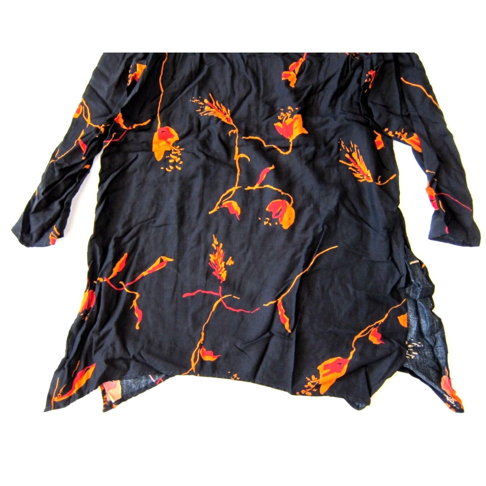 Vintage VINTAGE Shopping With Anthony Blouse Tunic Floral 100% Rayon Orange Black Large Womens Size L / US 10 / IT 46 - 6 Thumbnail
