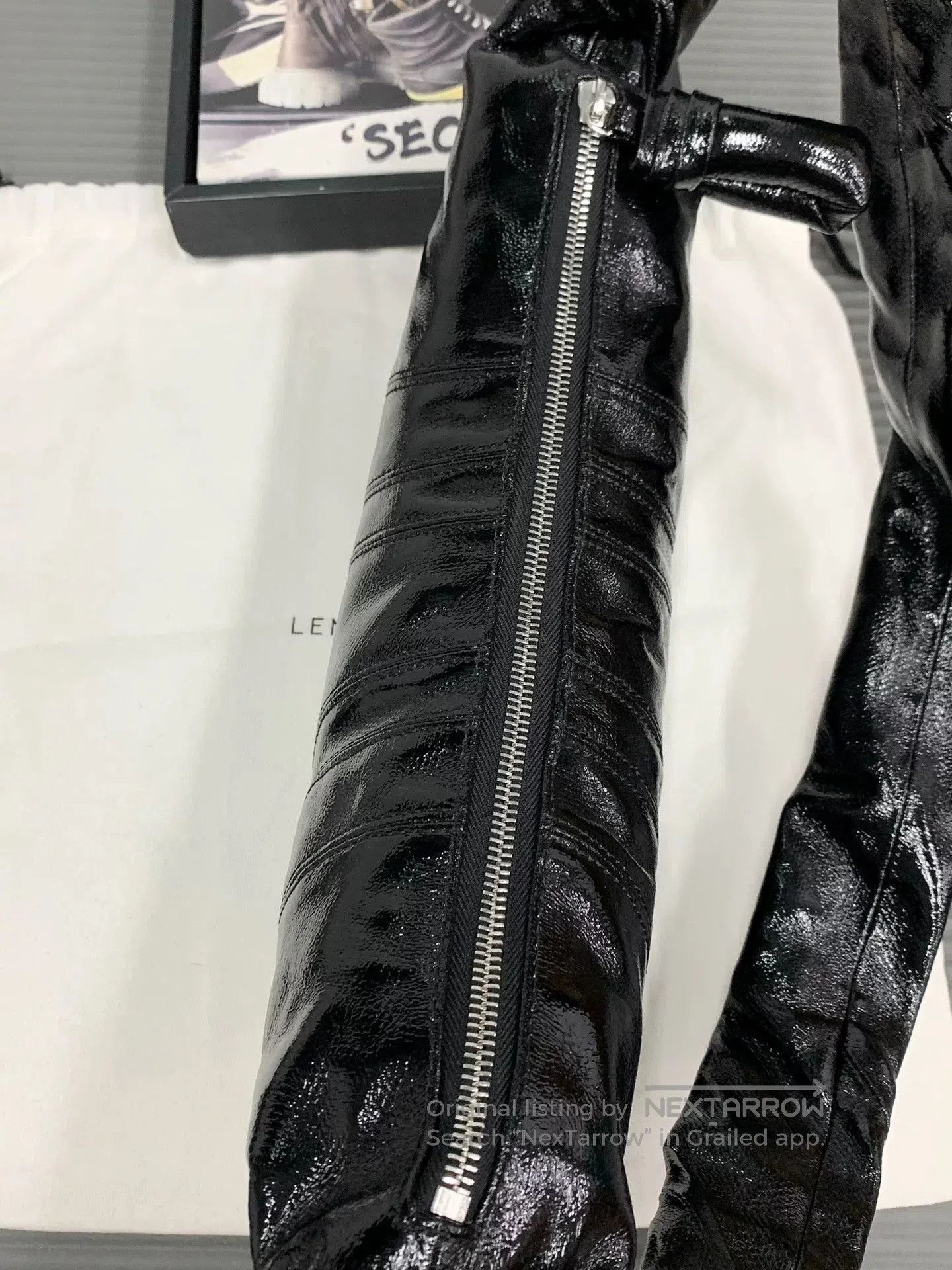Lemaire Lemaire Small Black Coated Croissant Bag. Size ONE SIZE - 5 Thumbnail