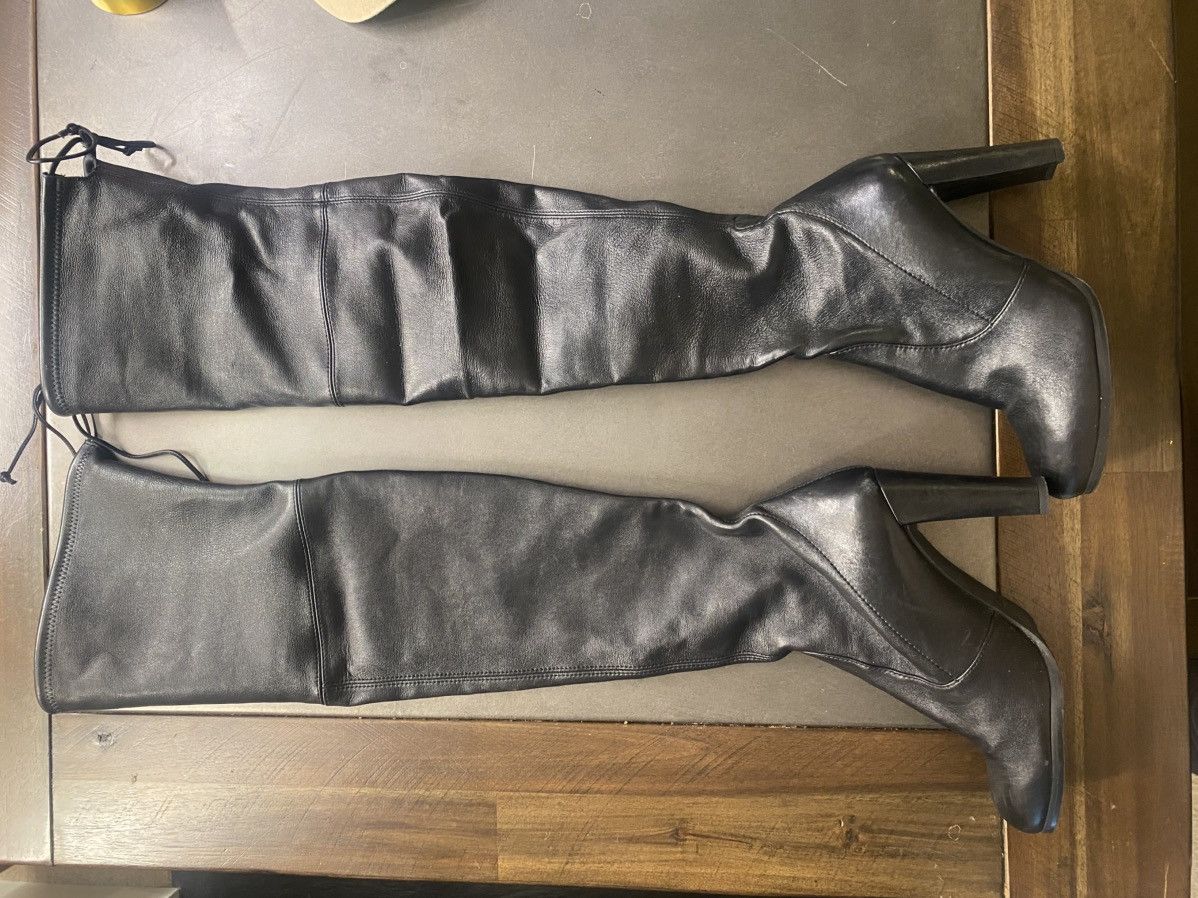 Stuart Weitzman 100mm Vidaland leather knee high boots Size US 7 / IT 37 - 2 Thumbnail