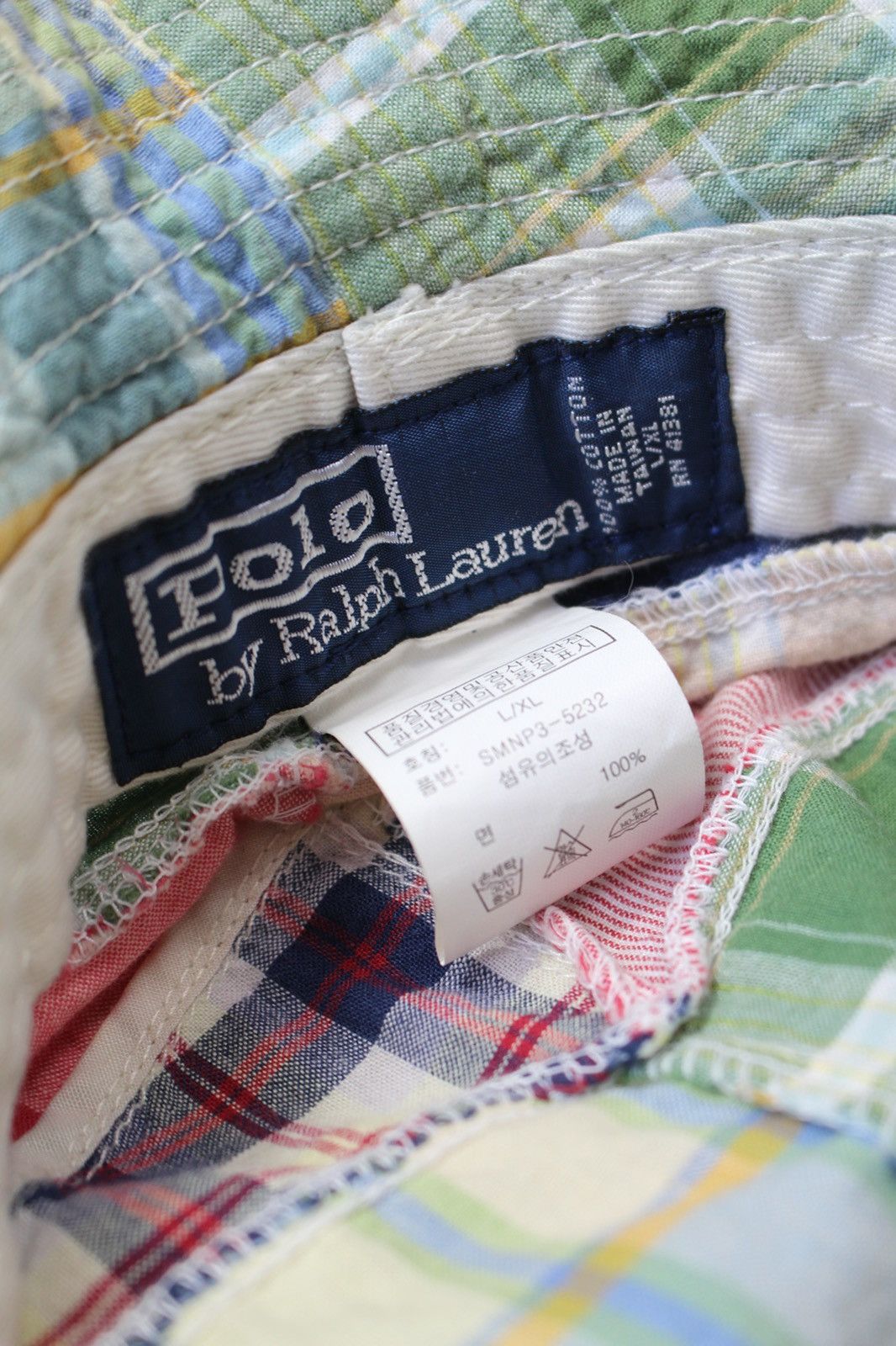 Polo Ralph Lauren 1990S POLO RALPH LAUREN PATCHWORK BUCKET HAT Size ONE SIZE - 4 Thumbnail