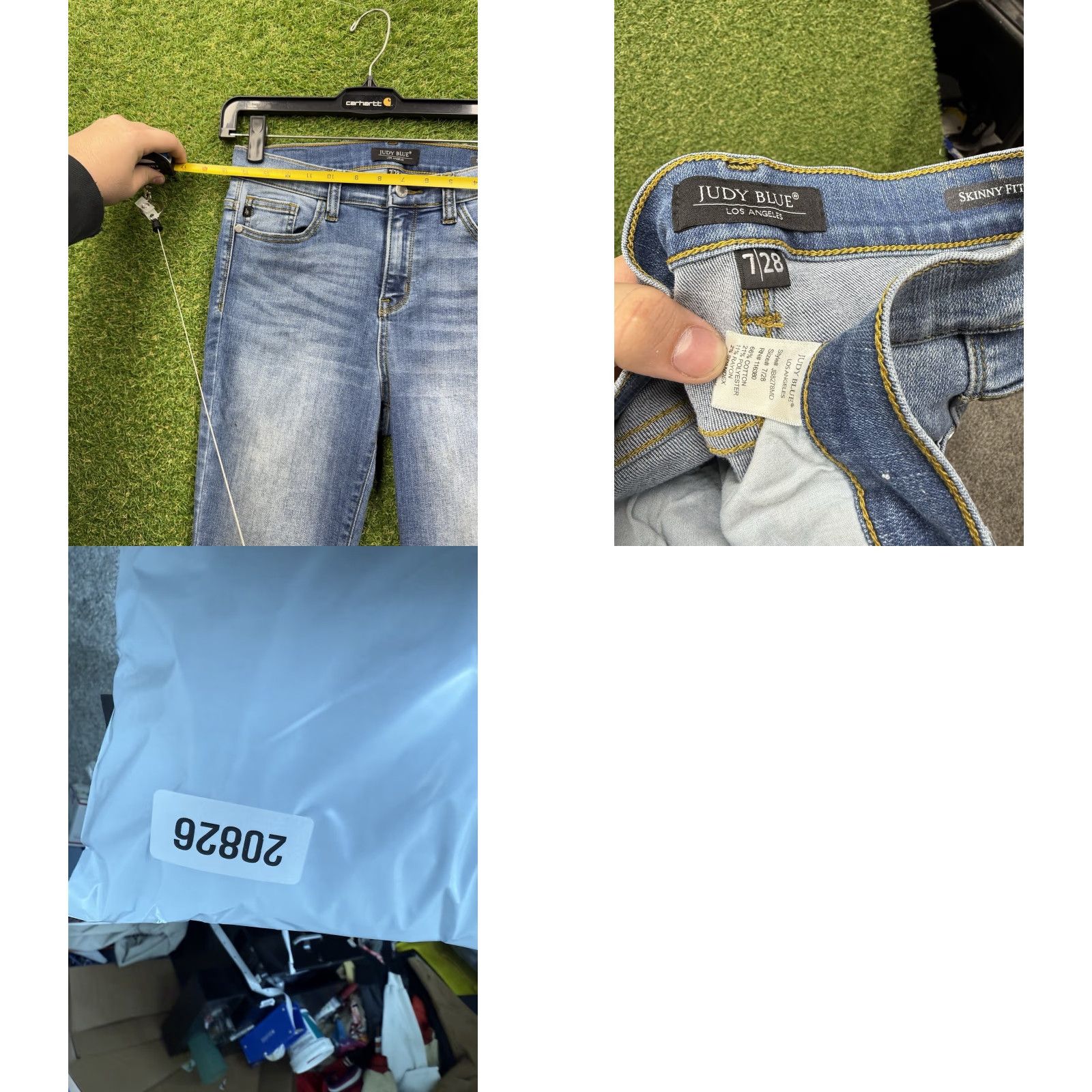 Denime Judy Blue Jeans Womens 7/28 Blue Skinny Fit Stretch Denim Slit Cuff JB8278MD Jeans Size 28 Blue Slim 5-Pocket Womens Regular Winter Summer Spring Fall Size 28" / US 6 / IT 42 - 8 Thumbnail