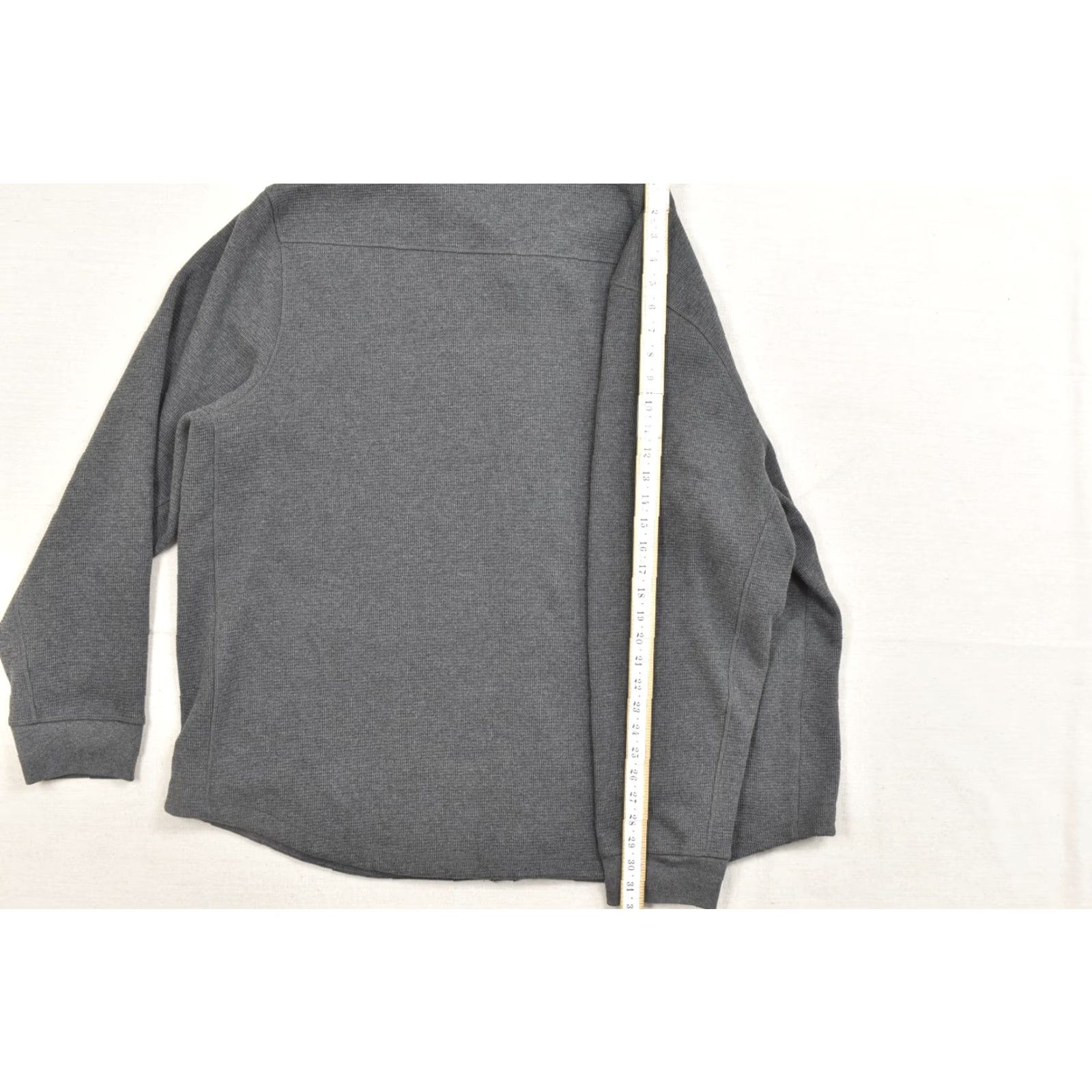 CO Duluth Men's 3XL Grey Waffle Knit Faux Fur Lined Shirt Jacket Shacket Bomber Jacket Regular Winter Fall Spring Gray Size US XXL / EU 58 / 5 - 5 Thumbnail