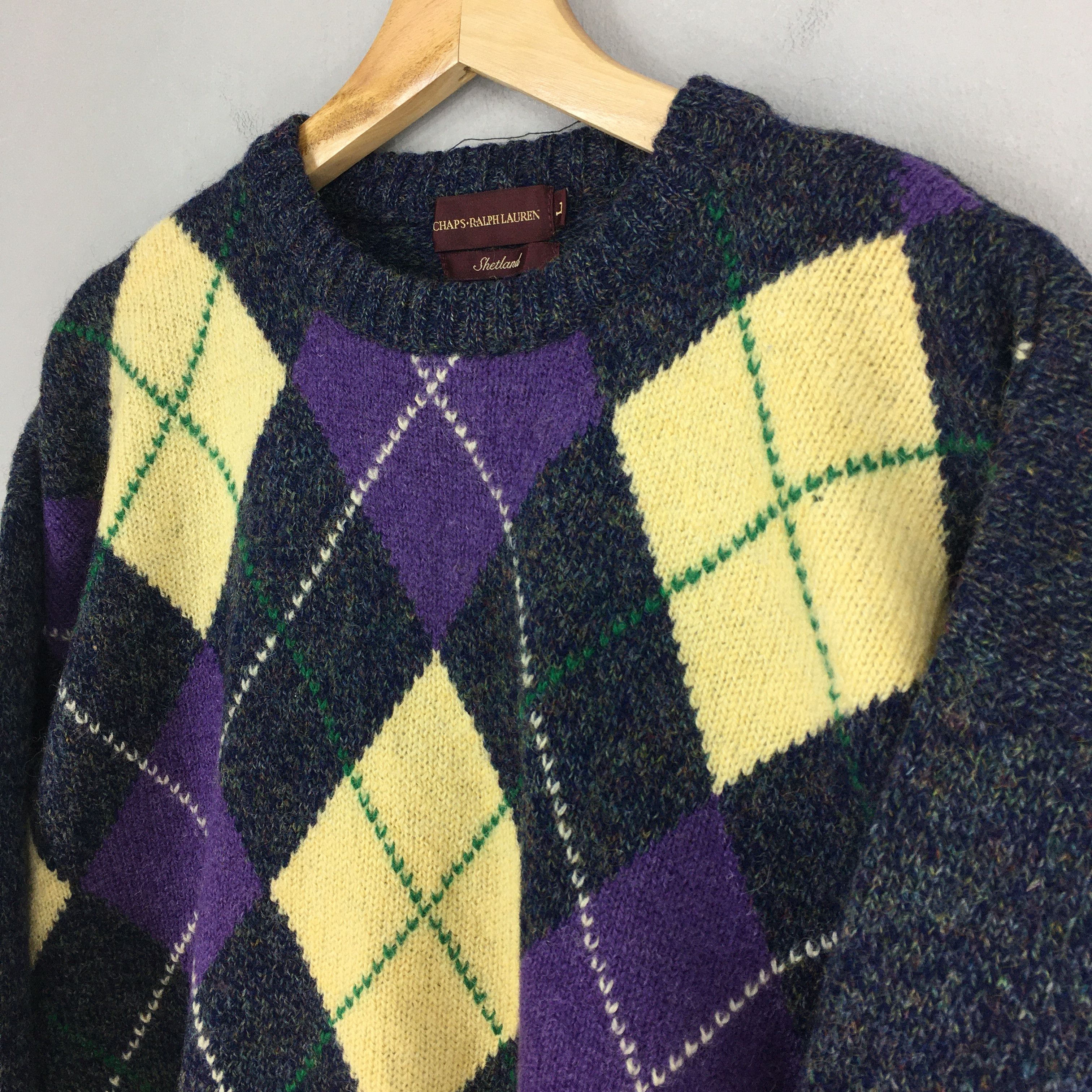 Chaps Ralph Lauren × Polo Ralph Lauren × Ralph Lauren Vintage Chaps Ralph Lauren Knitwear Shetland Crewneck Large Size US M / EU 48-50 / 2 - 3 Thumbnail