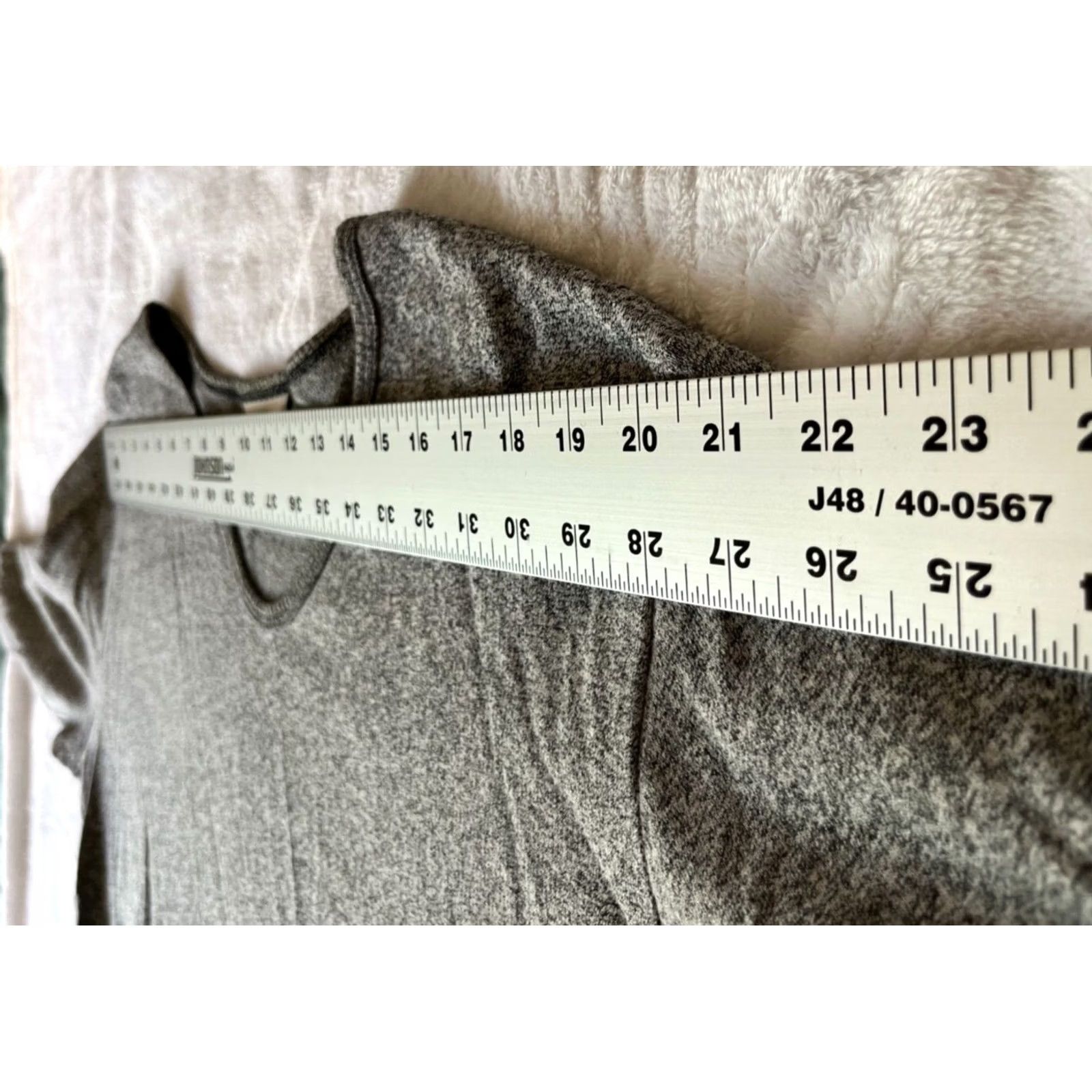 Marcs Hot Cotton by Marc Ware Womens Long Sleeve V-Neck Top XL Knit Heather Gray Shirt Womens XL Gray Heather Knit T-Shirt Casual Size XL / US 12-14 / IT 48-50 - 6 Thumbnail