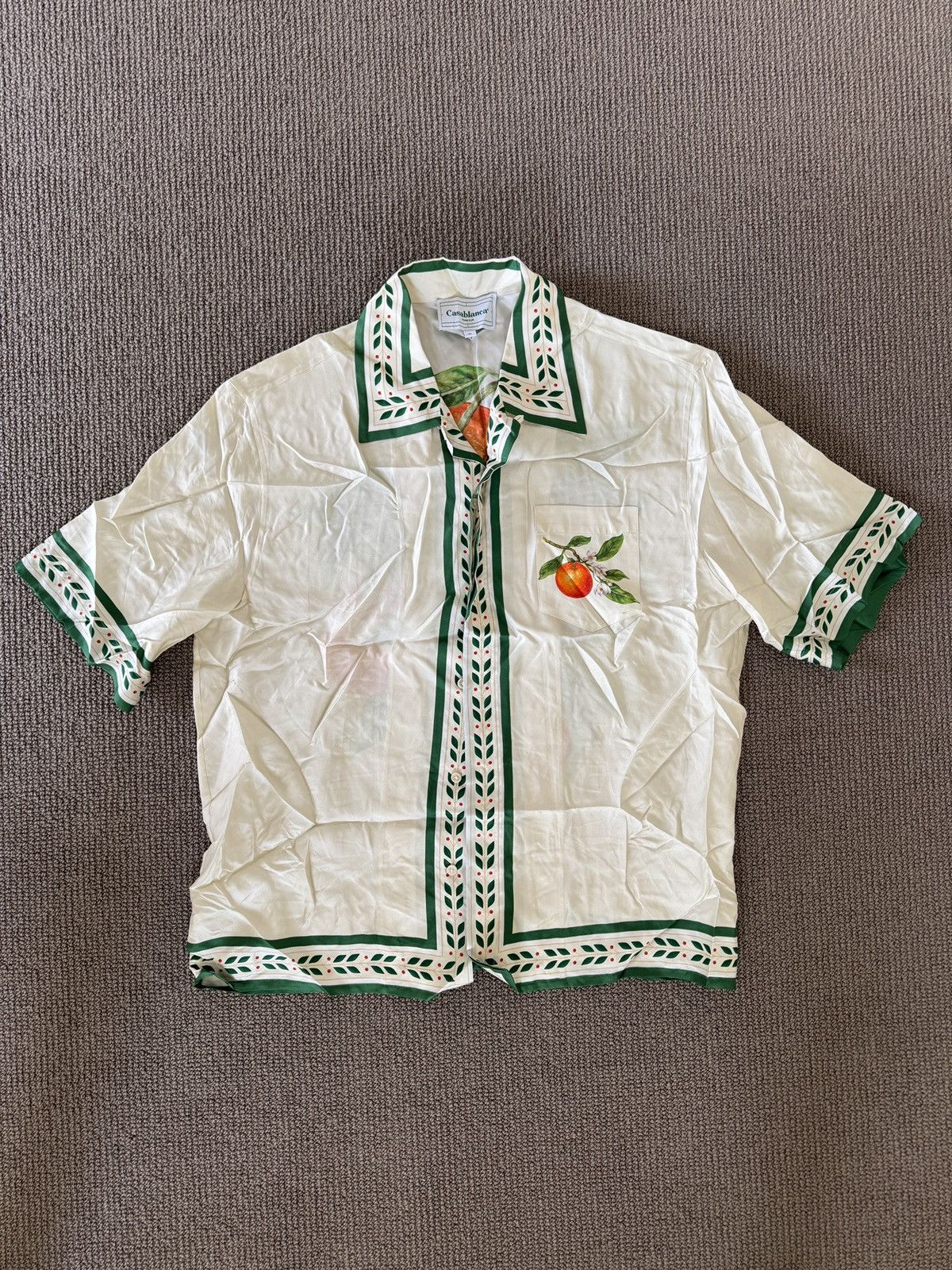 Casablanca Tennis Club Orange Silk Shirt XL