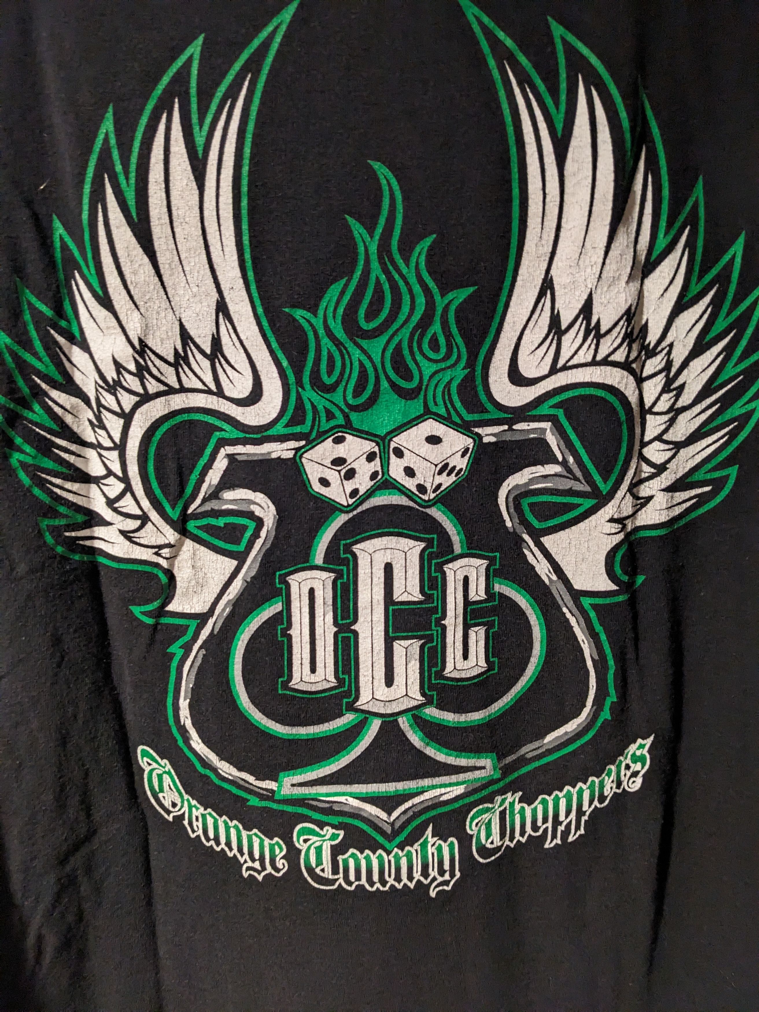 Harley Davidson × Vintage × West Coast Choppers Vintage Y2K Orange Country Choppers Motorcycle Dice T-Shirt Size US XXL / EU 58 / 5 - 2 Thumbnail